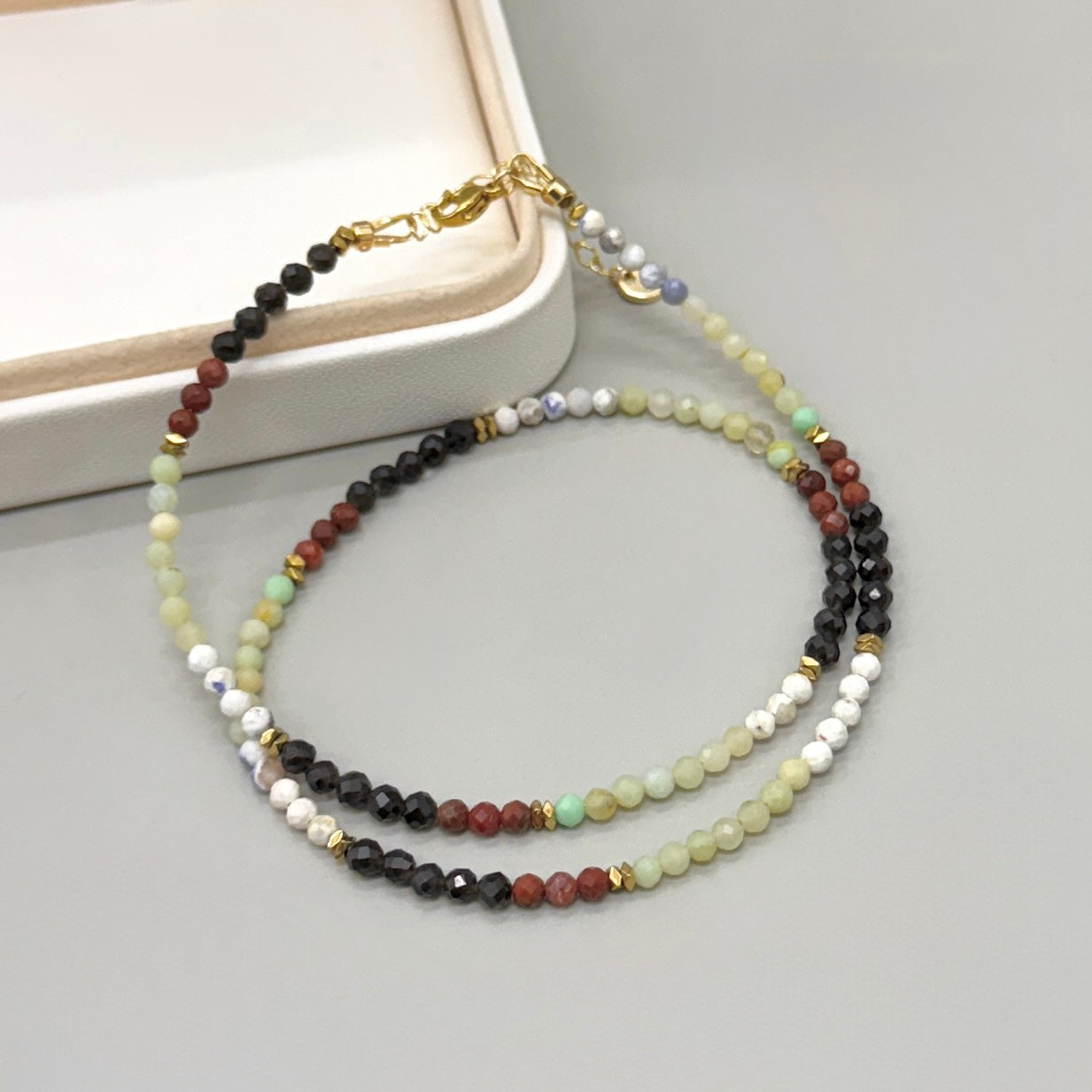 COLLAR | MIX PIEDRAS | OBSIDIANA JASPE ROJO Y AMAZONITA