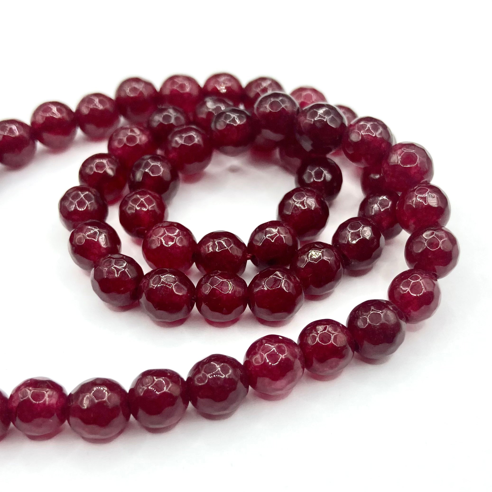 Agata Facetada | 6mm | Burdeo oscuro Traslúcido