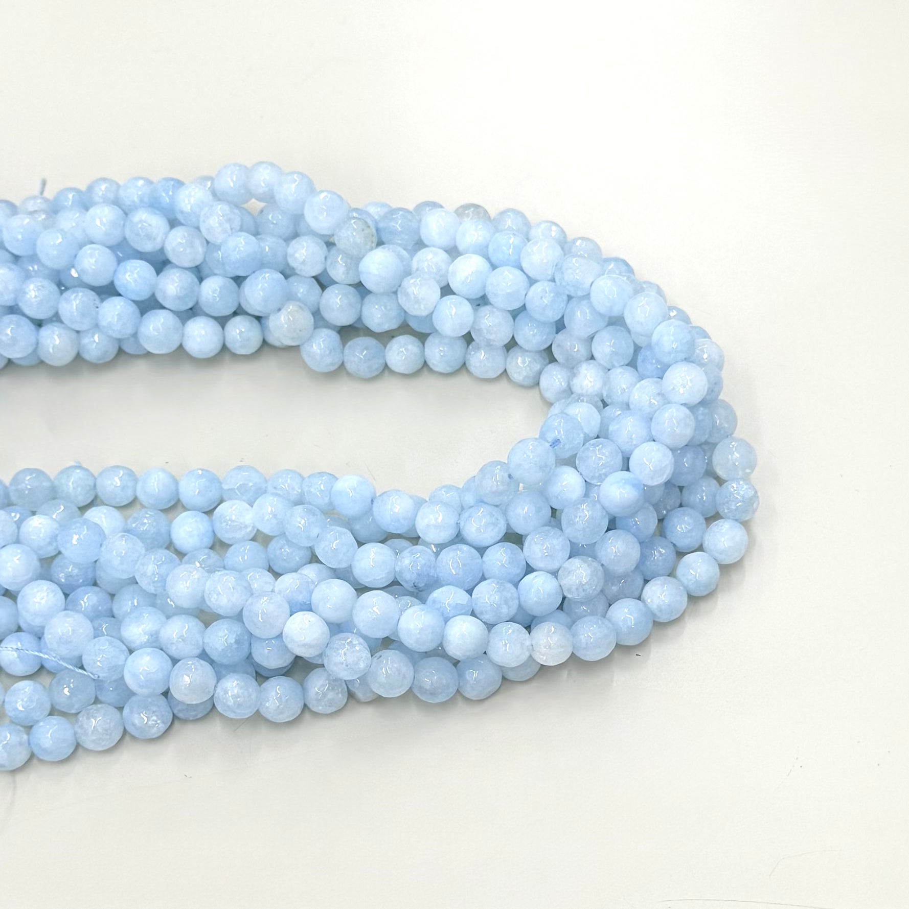 Agata Facetada | 8mm | Celeste Claro