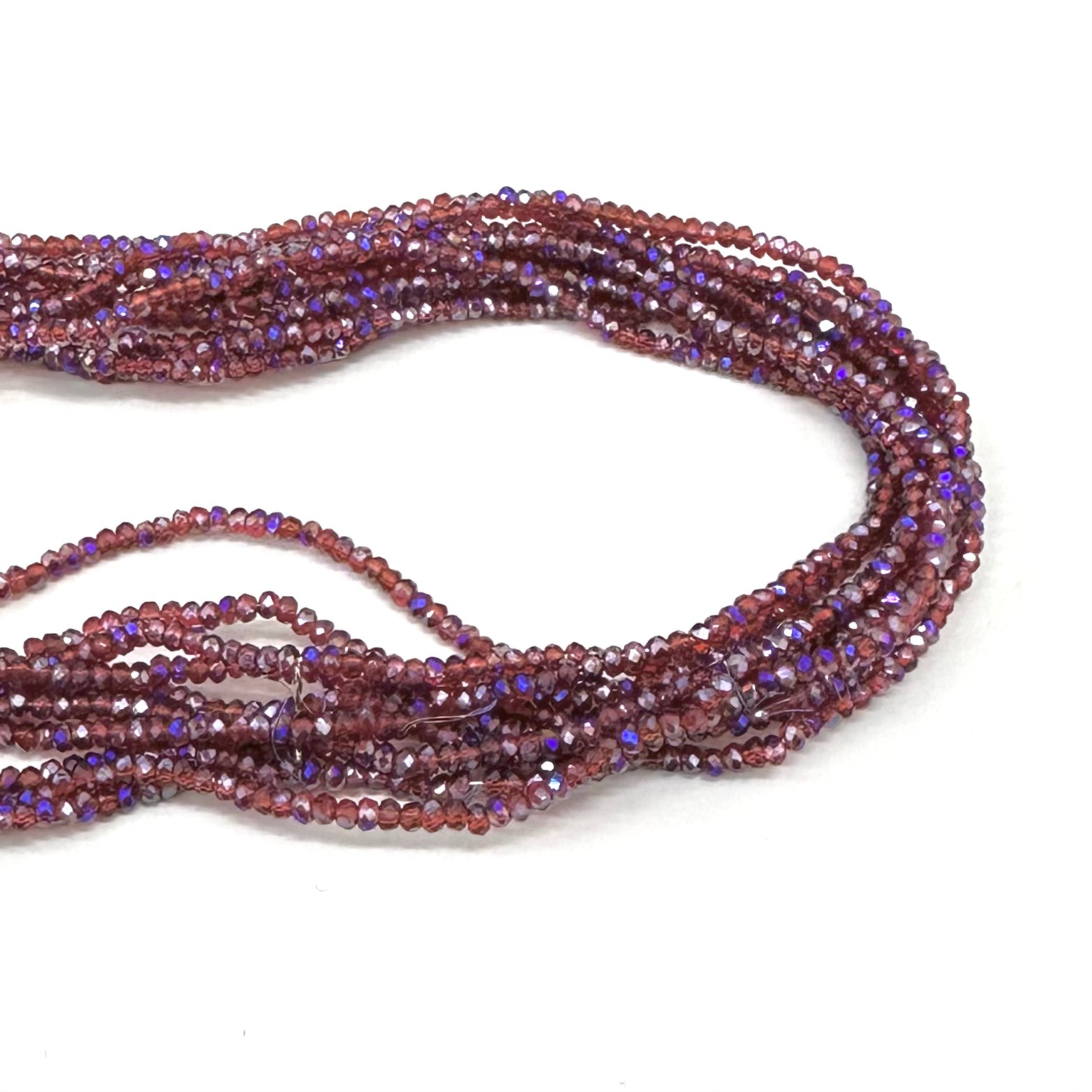 CRISTAL CHATO | 2.4MM | AMBAR OSCURO BICOLOR MORADO METALIZADO