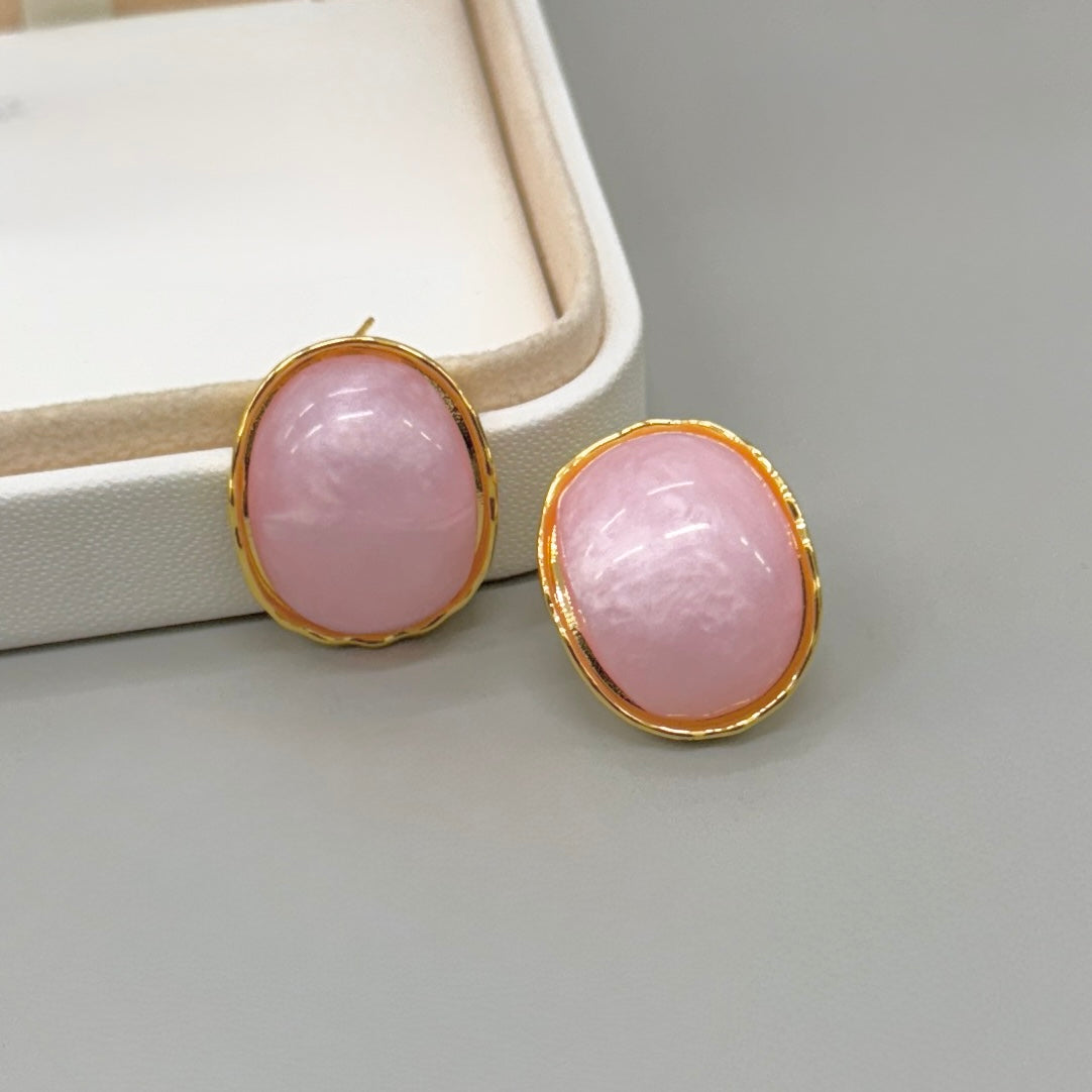 AROS | OVALO CENTRO NACARADO| DORADO 25X 20MM