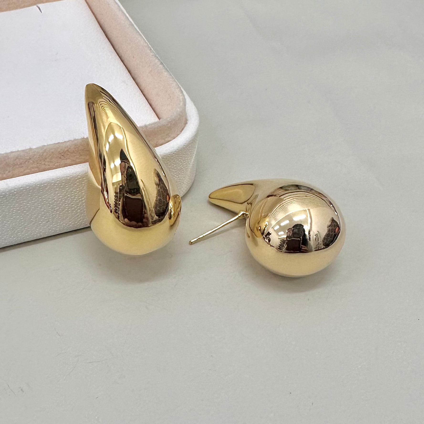 AROS BAÑO DE ORO | GOTAS BRILLANTE GRANDE | 40MM