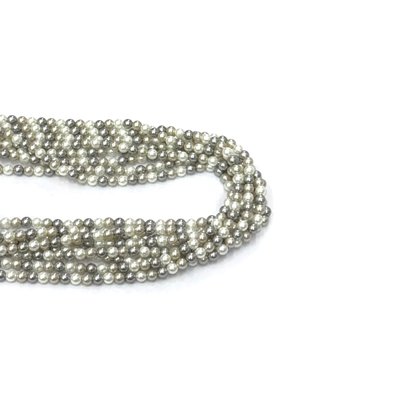 PERLA SHELL | MIX BLANCO GRIS Y PLATEADO