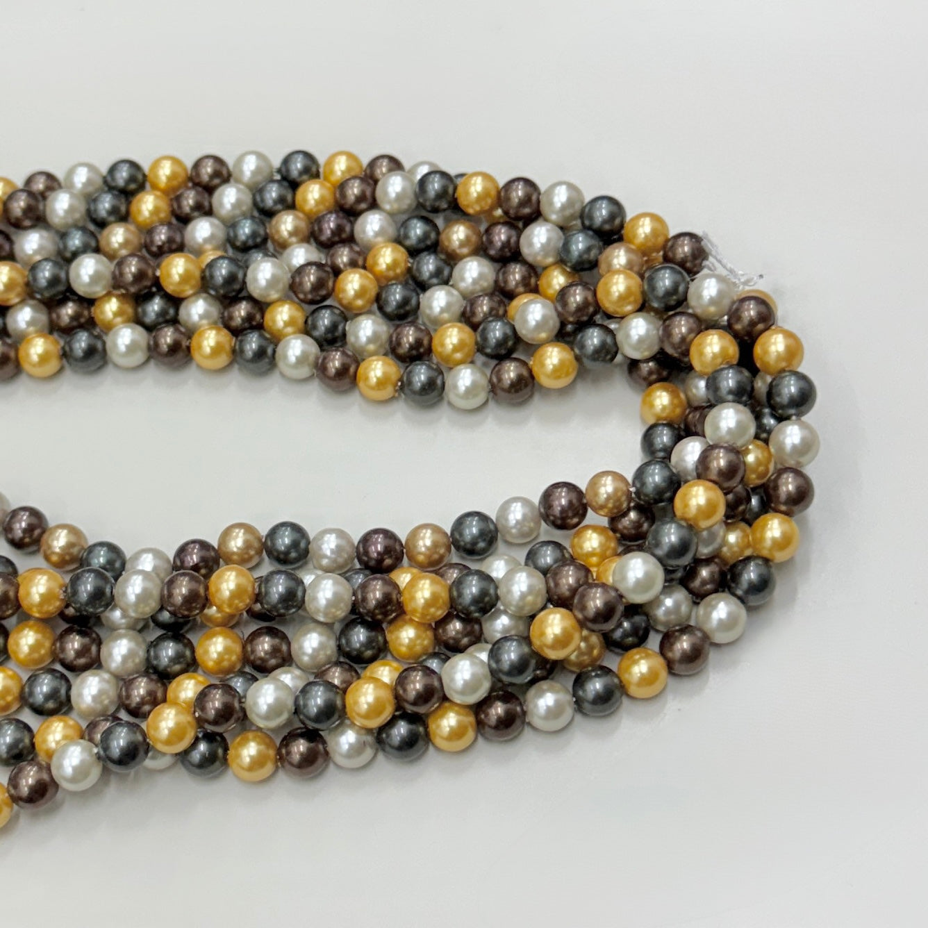 PERLA SHELL | 6MM | MIX CAFE DORADO BLANCO VERDE