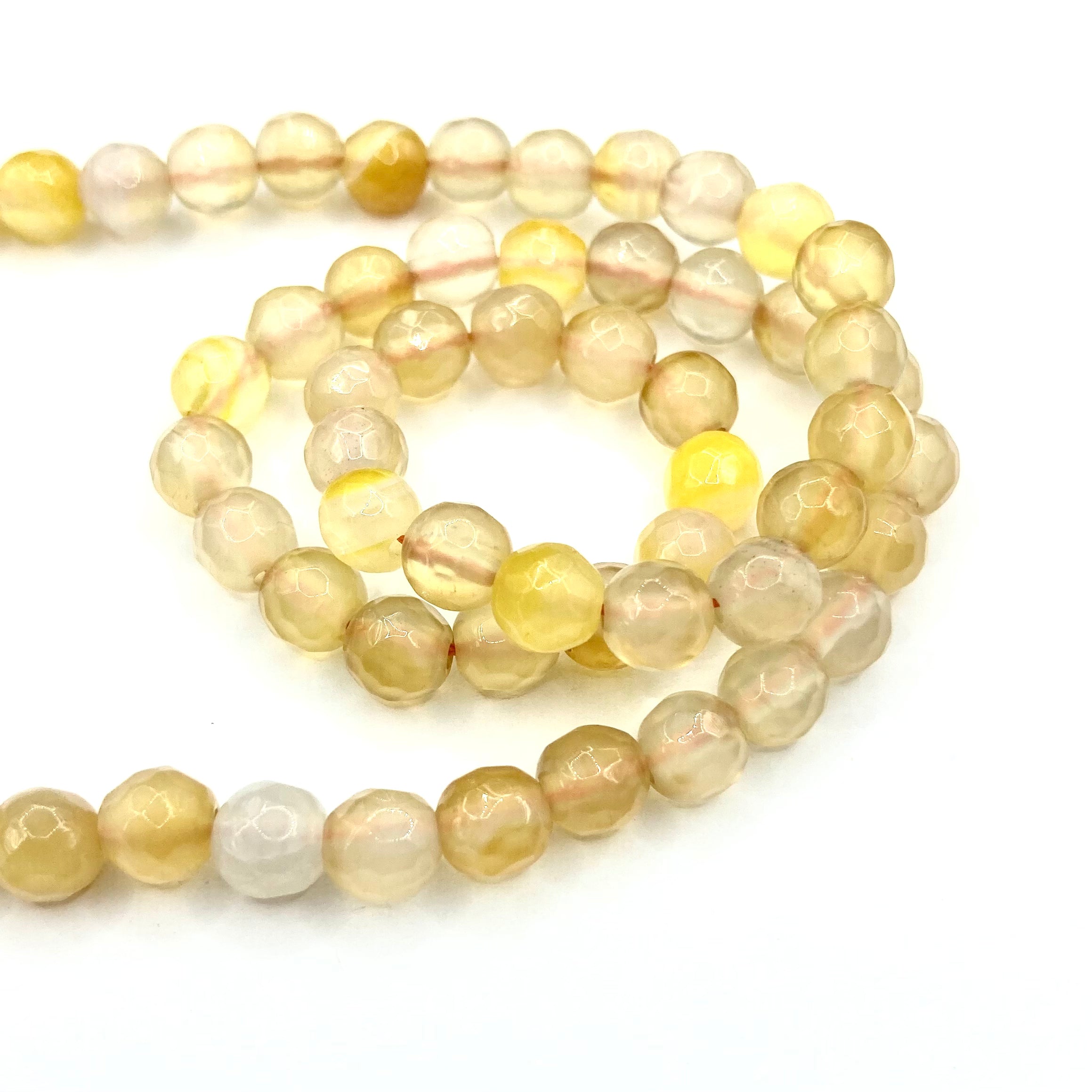 Agata Facetada | 6mm | Amarilla Matizado