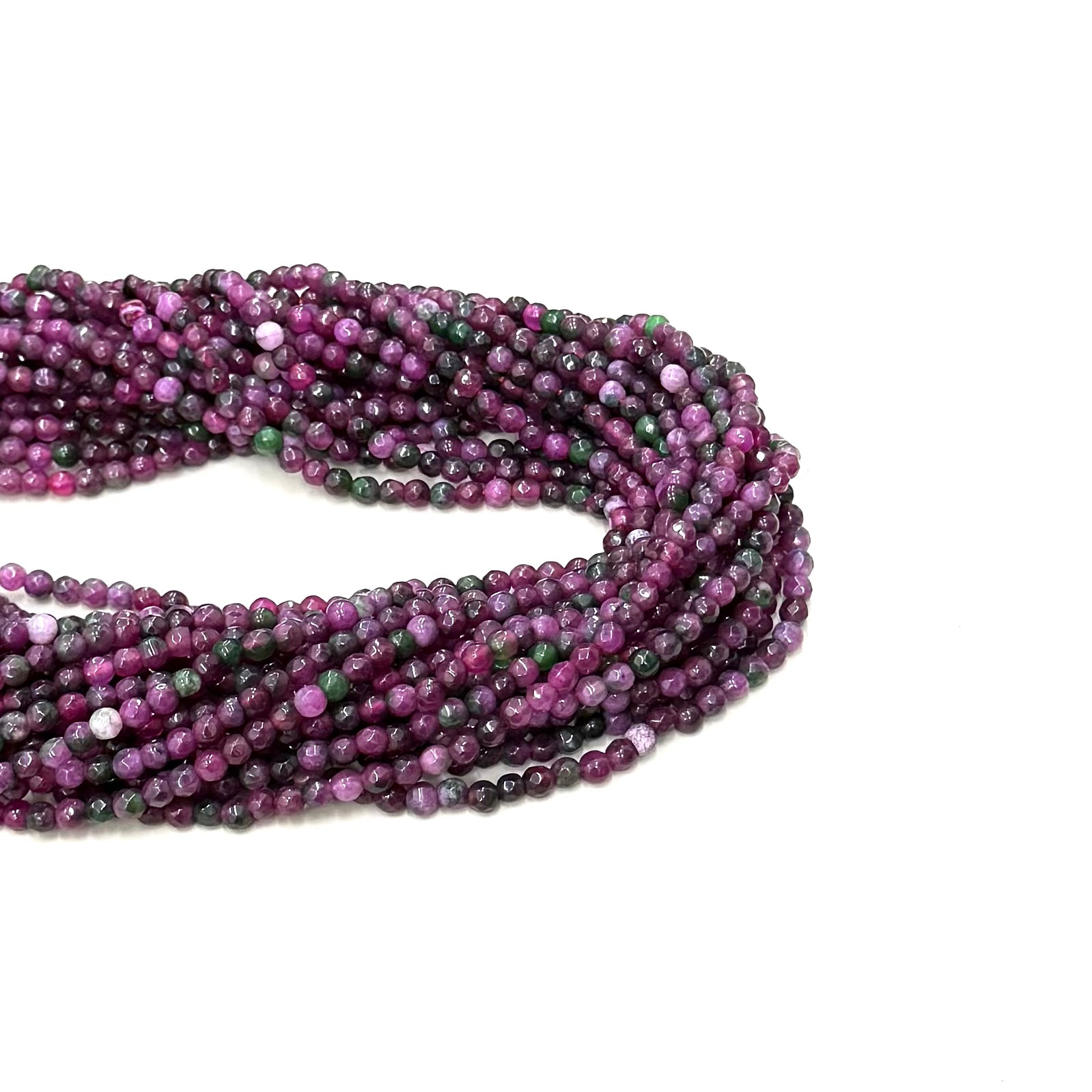 Agata Facetada | 4mm | GUINDA VERDE