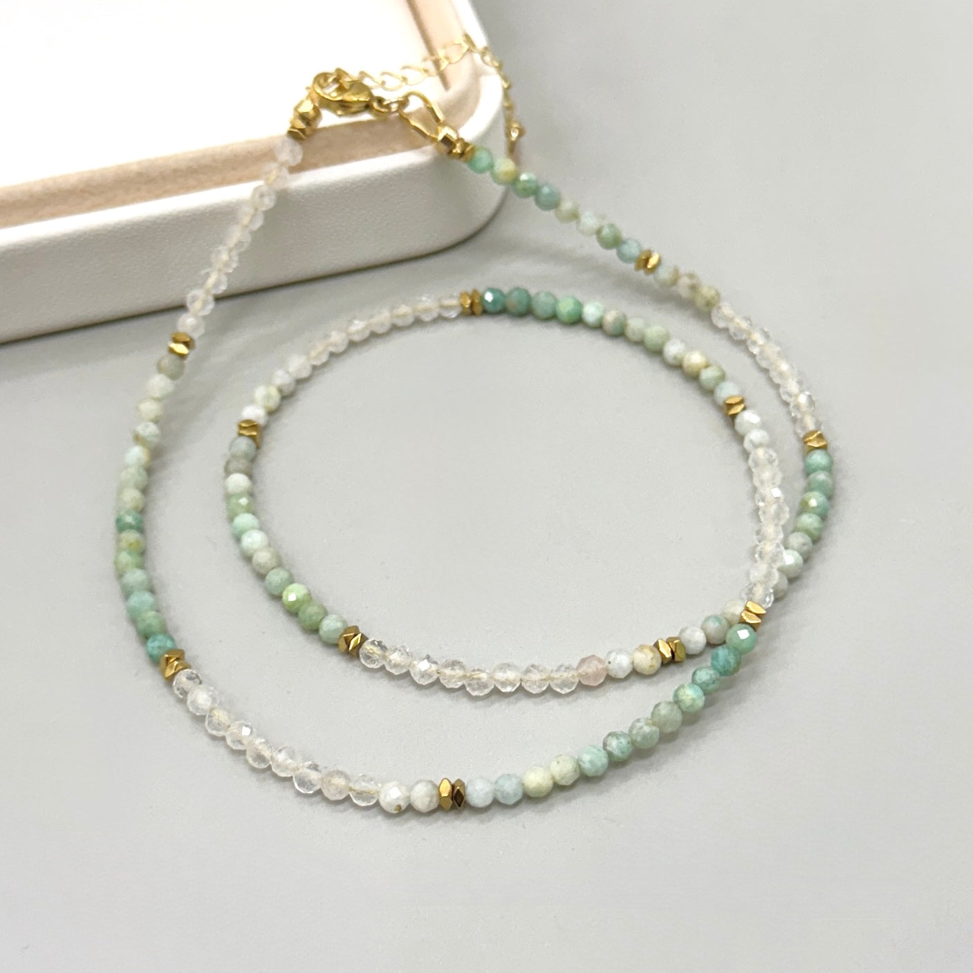 COLLAR | MIX PIEDRAS | AMAZONITA Y CUARZO CRISTAL