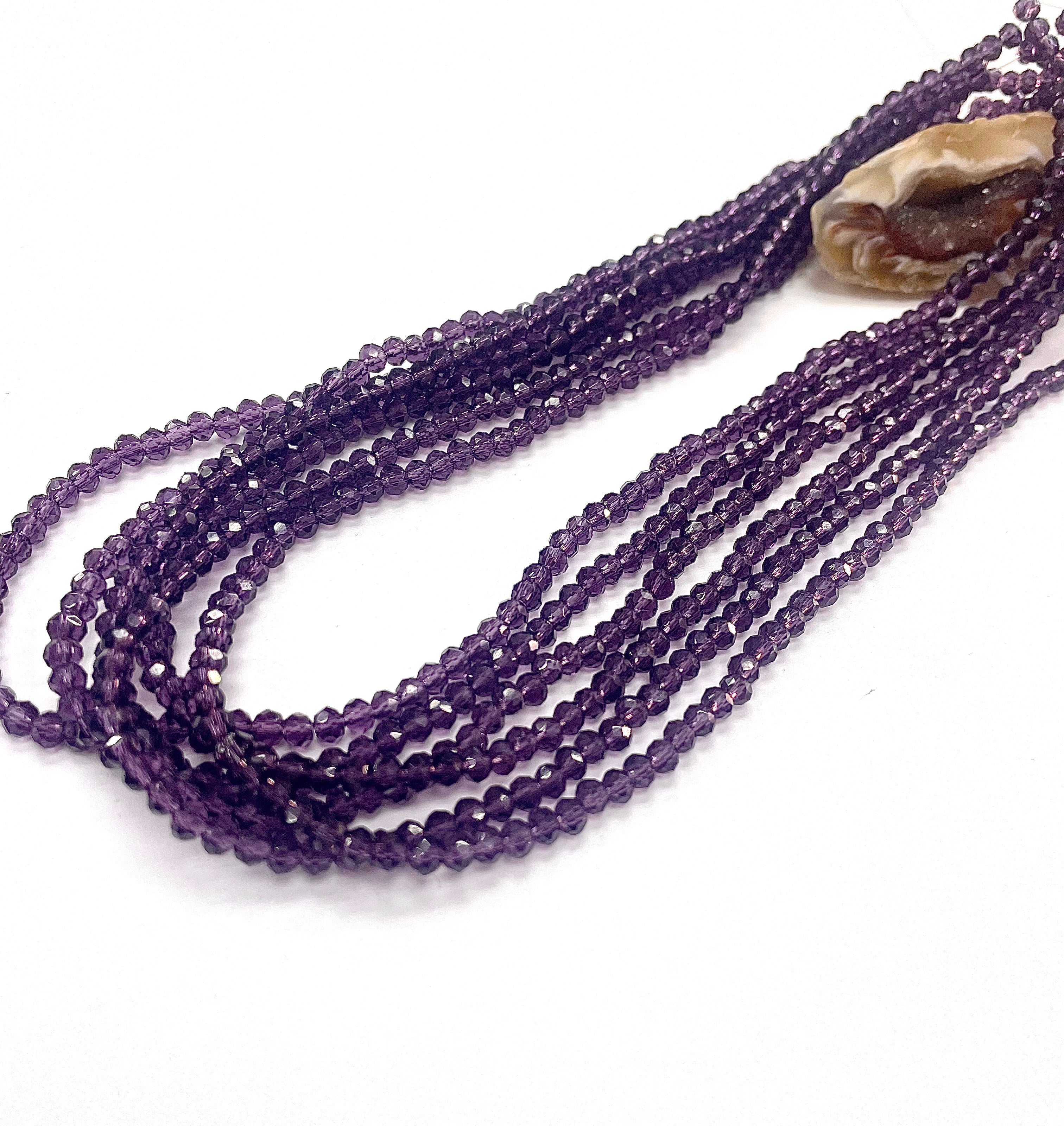 Cristal Chato | 3.7mm | Morado Translucido