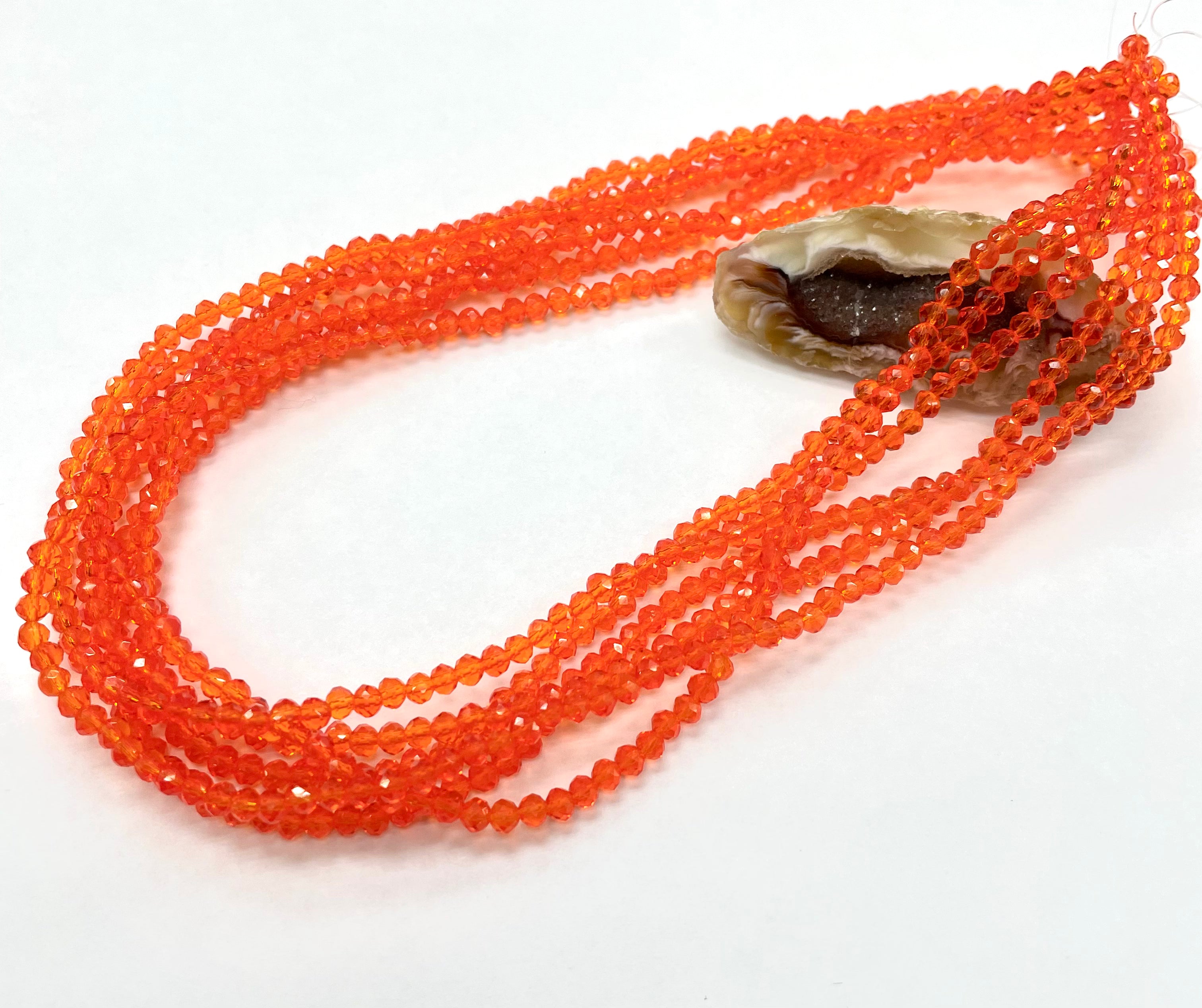 Cristal Chato | 3.5mm | Translucido Naranja Osc (29-7W)