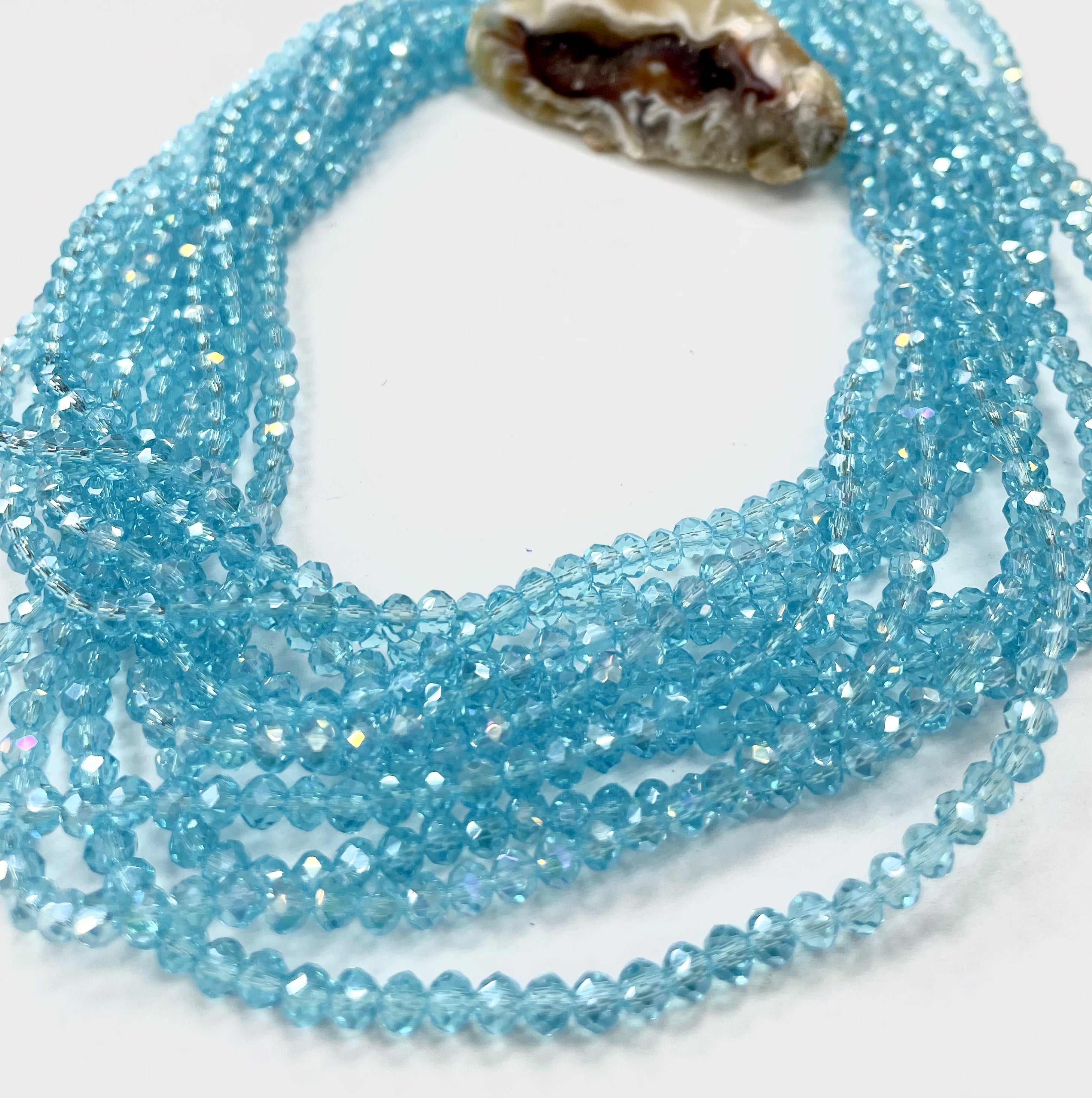 Cristal Chato | 4mm | Tornasol Celeste Claro