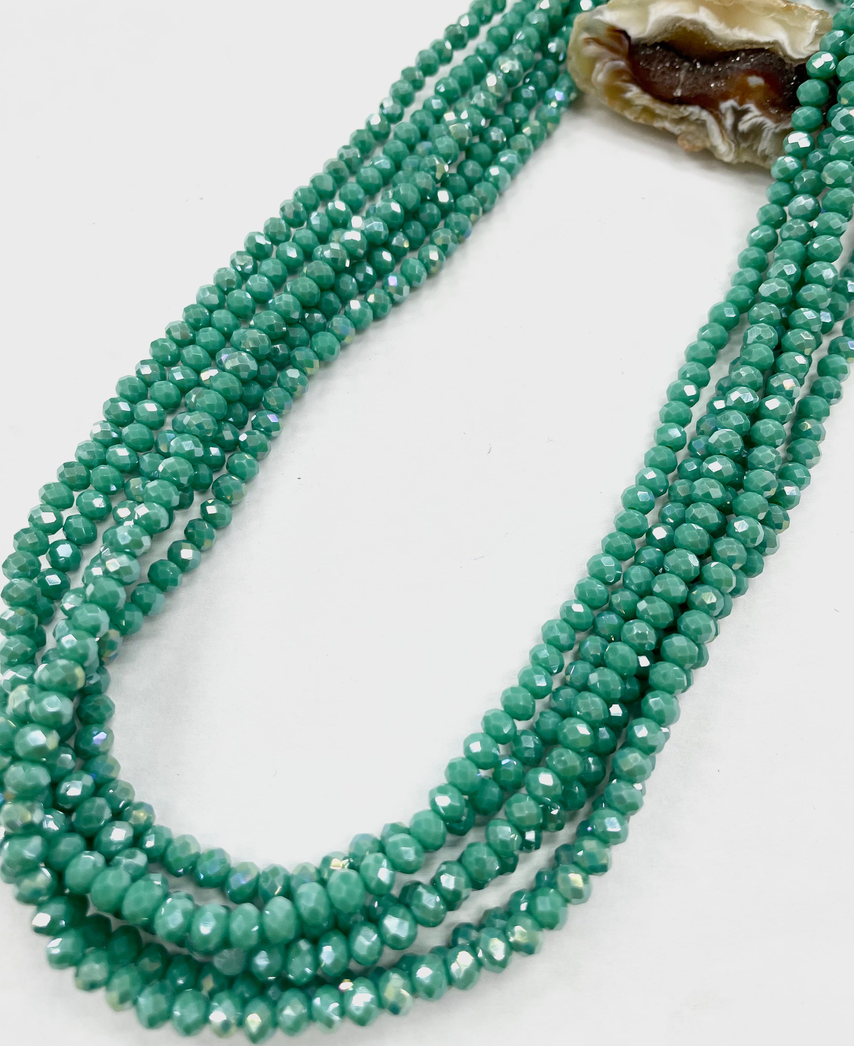 Cristal Chato | 4mm | Tornasol Verde Turquesa 1