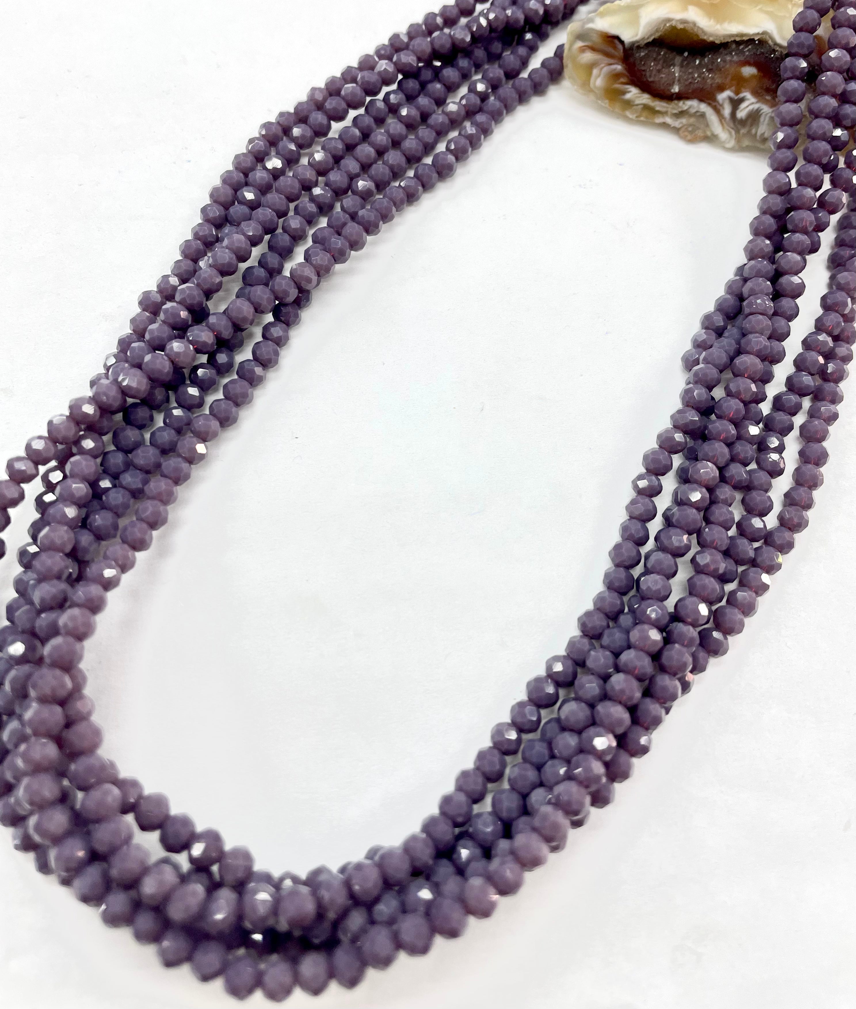 Cristal Chato | 4mm | Opalescente Lila Osc