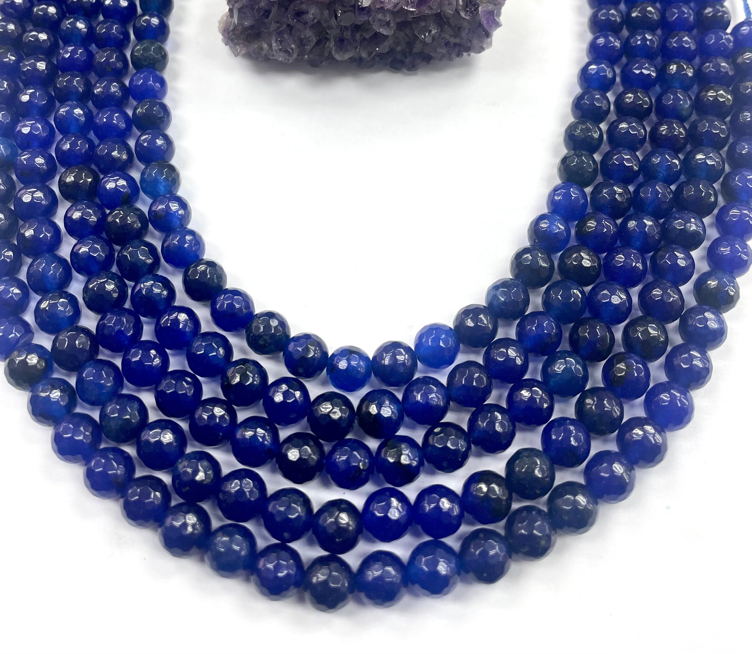 Agata Facetada | 8mm | Azul Matizado