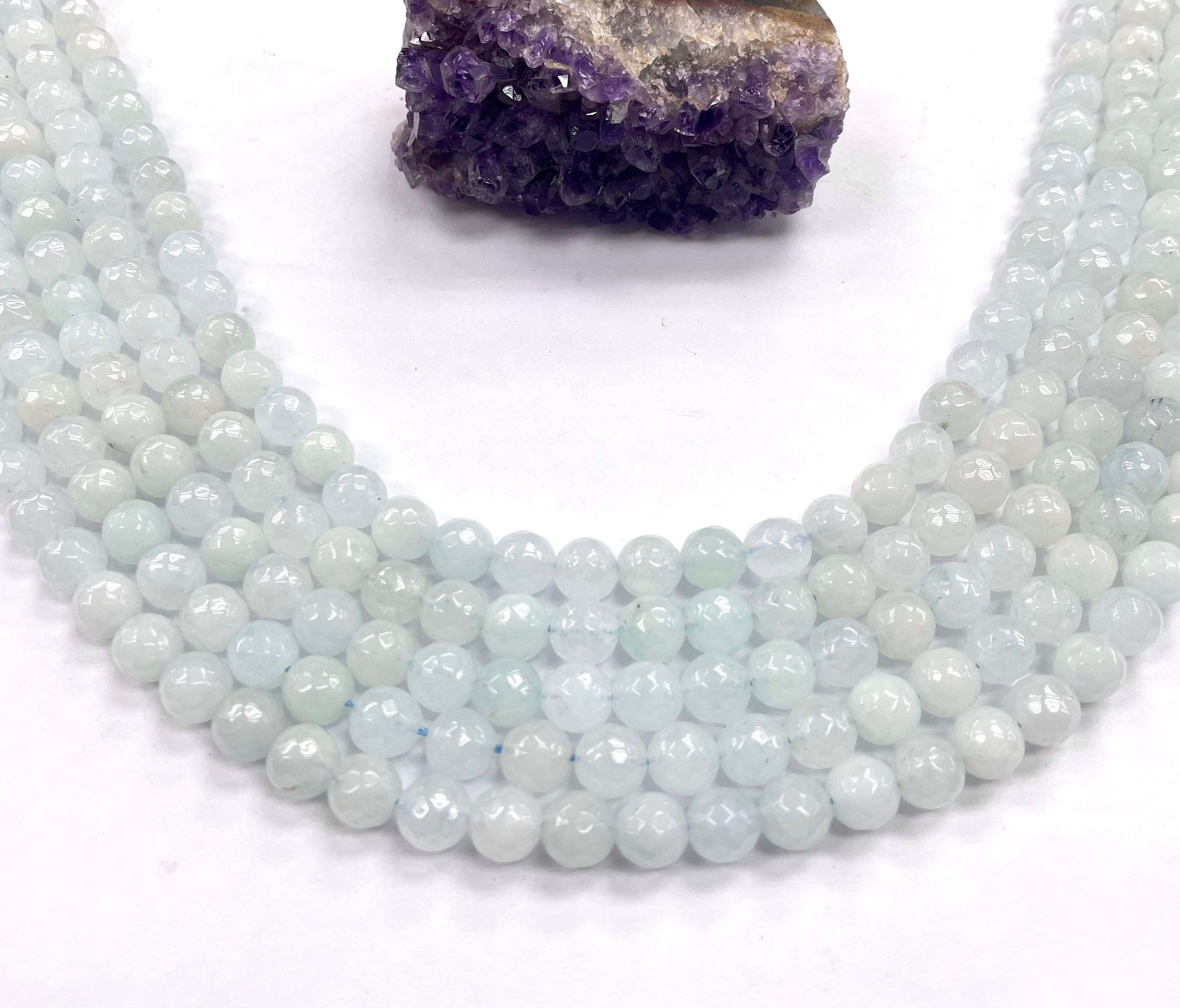 Agata Facetada | 8mm | Celeste Extra Claro (19-53A)