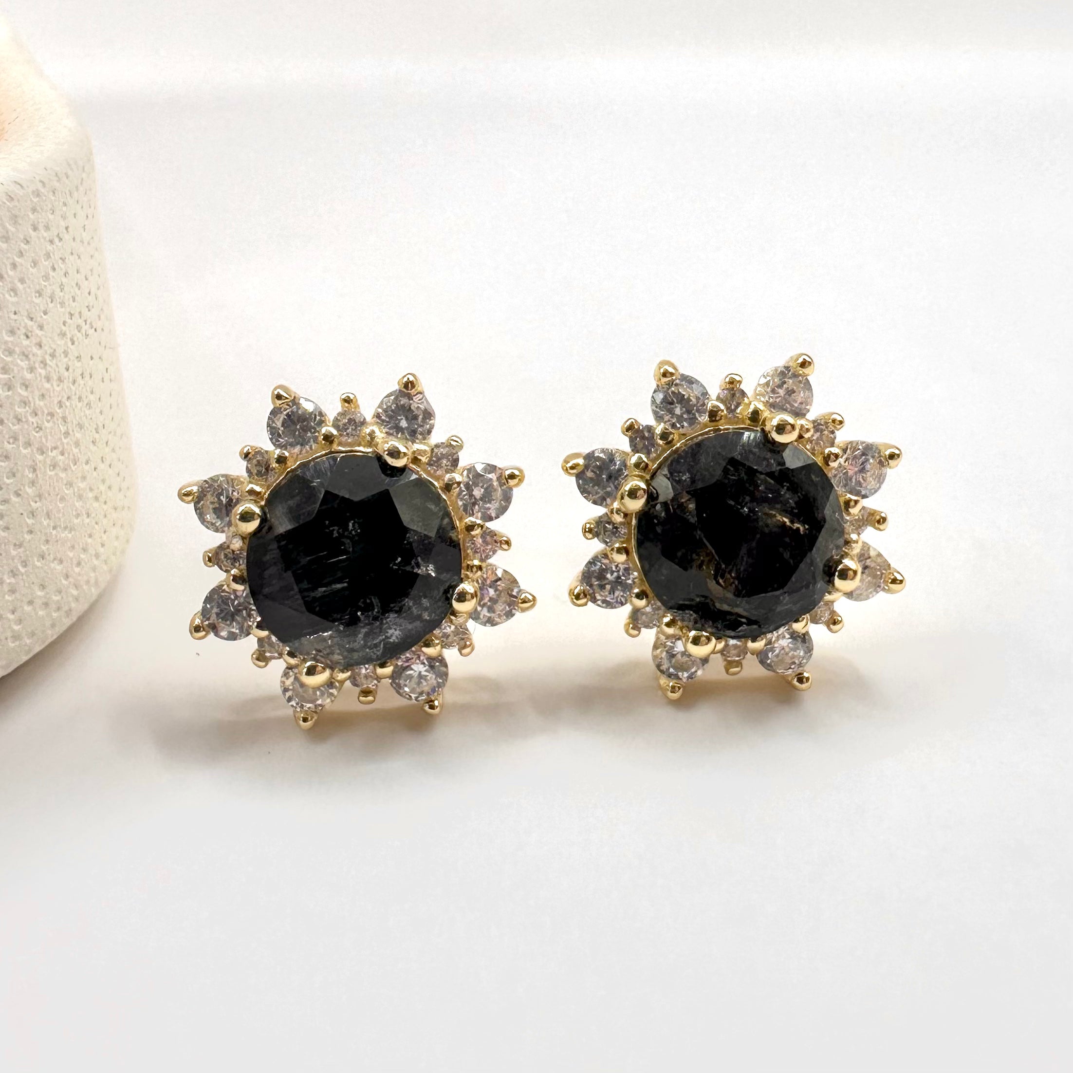 AROS “ALAS DE ANGEL” | DIAMANTE HERKIMER | BAÑO DE ORO 14K