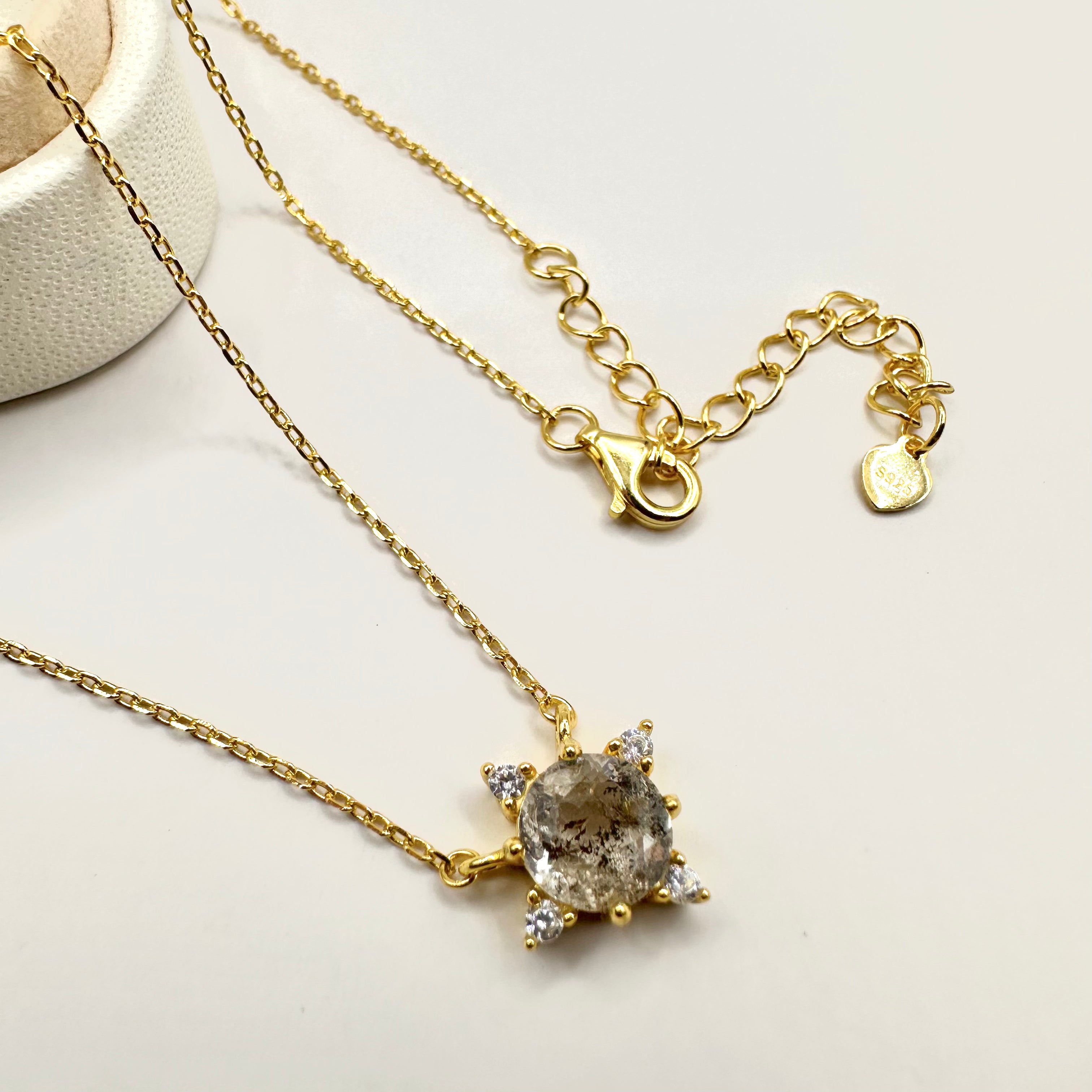 COLLAR “ESTRELLA” | DIAMANTE HERKIMER | BAÑO DE ORO 14K