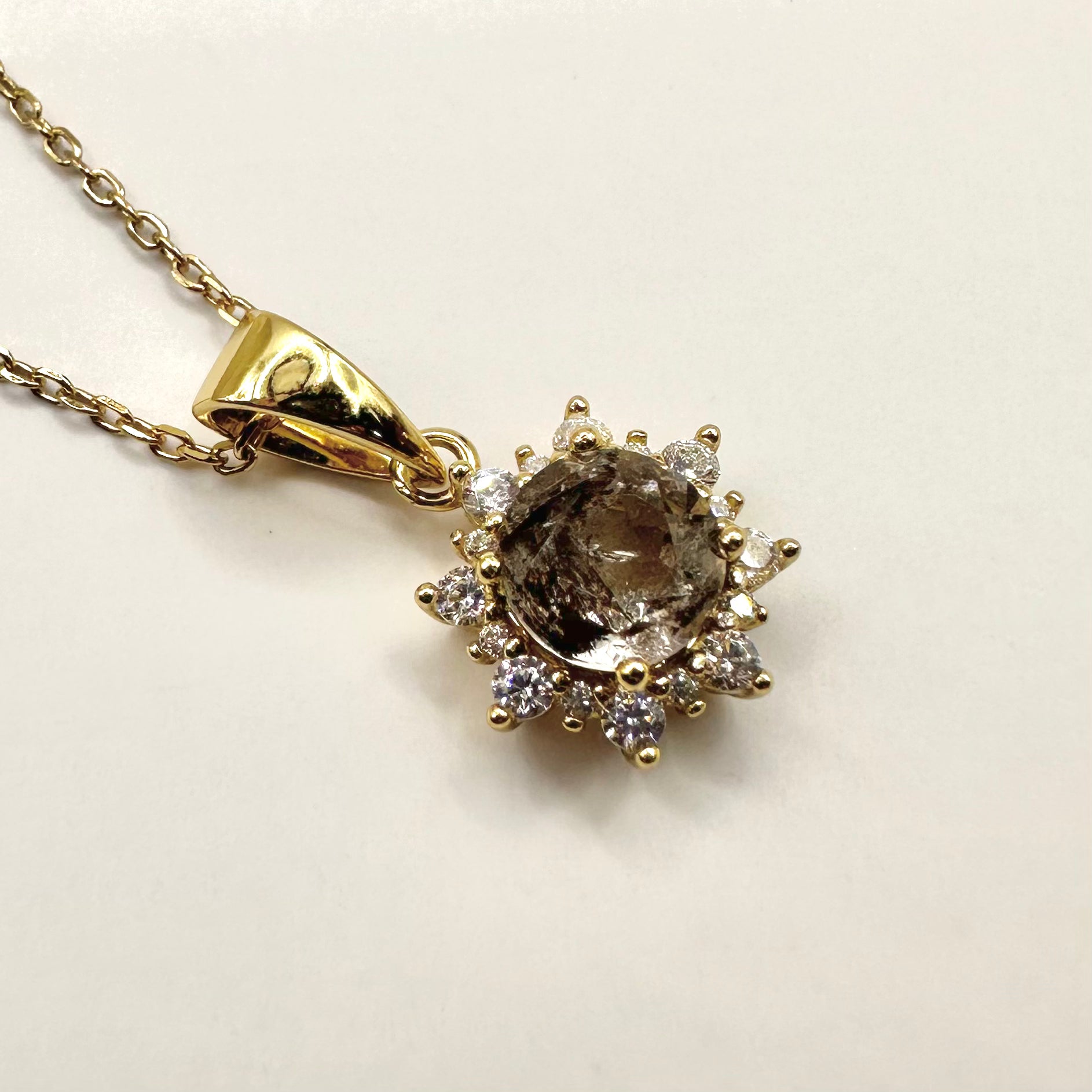 COLLAR “ALAS DE ANGEL” | DIAMANTE HERKIMER | BAÑO DE ORO 14K