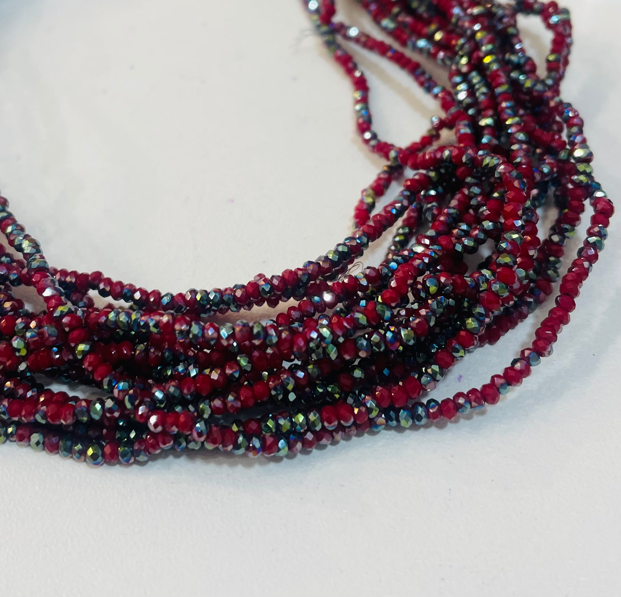 CRISTAL CHATO | ROJO OSCURO RAINBOW | 1MM