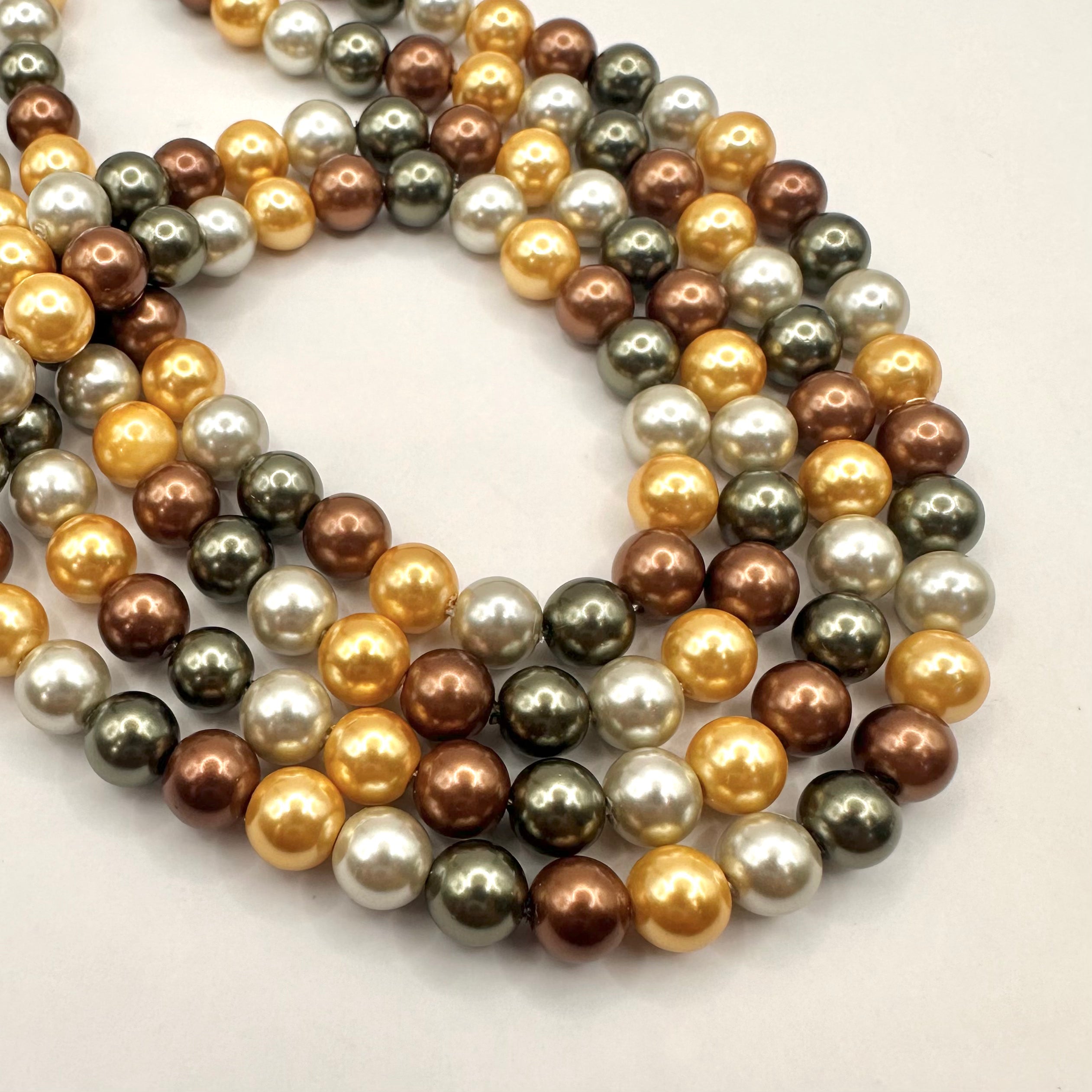 PERLA SHELL | MIX CAFE DORADO BLANCO VERDE