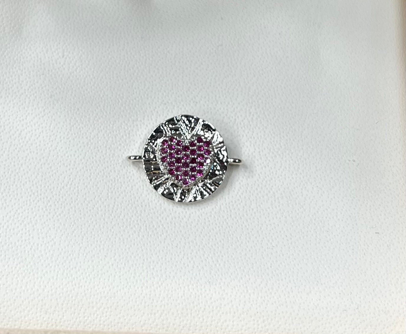 CONECTOR CORAZON | 14MM-1UND | PLATEADO (C1)