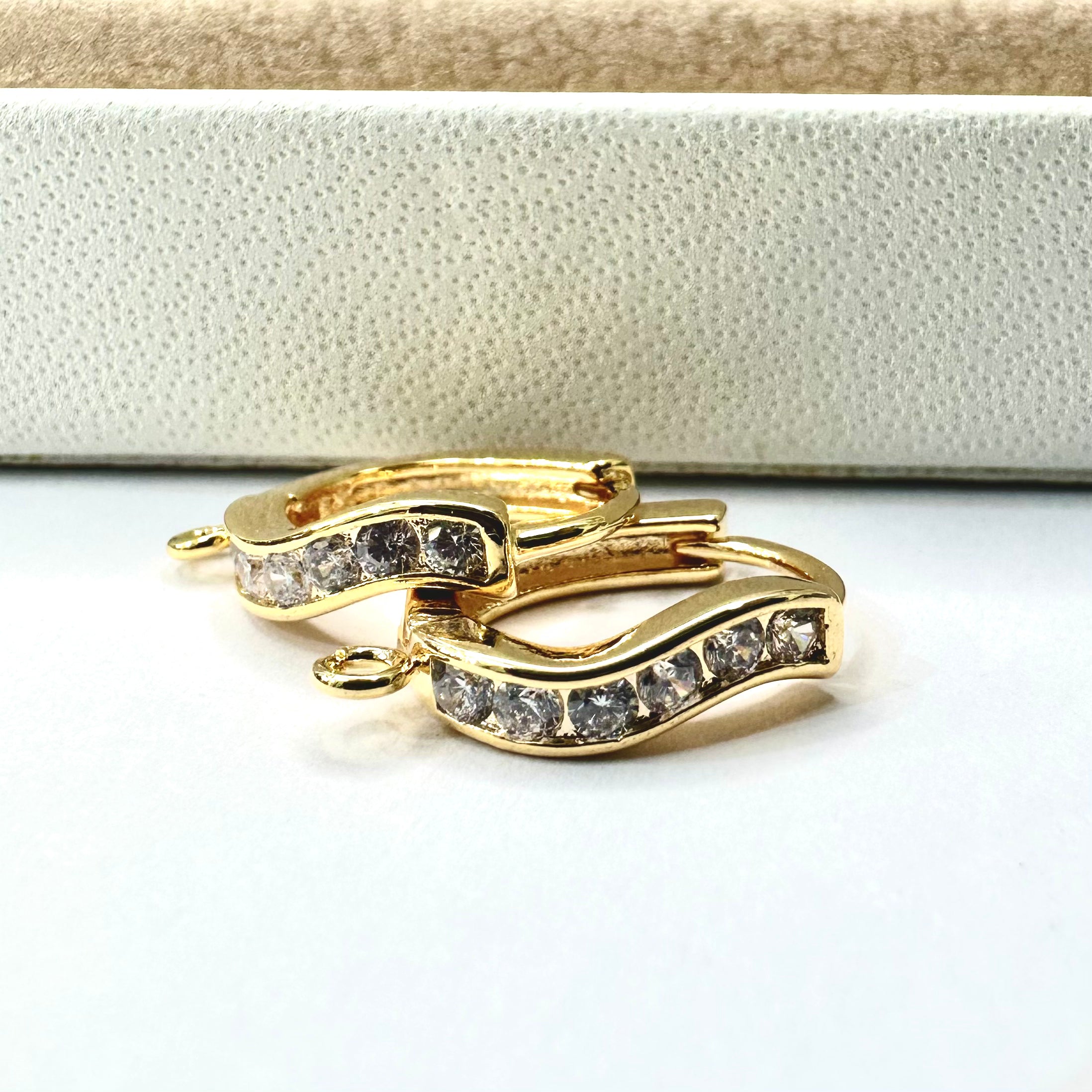 BASE DE ARO | ARGOLLA | BAÑO ORO 18K Y CIRCON | 14.8x12.8MM