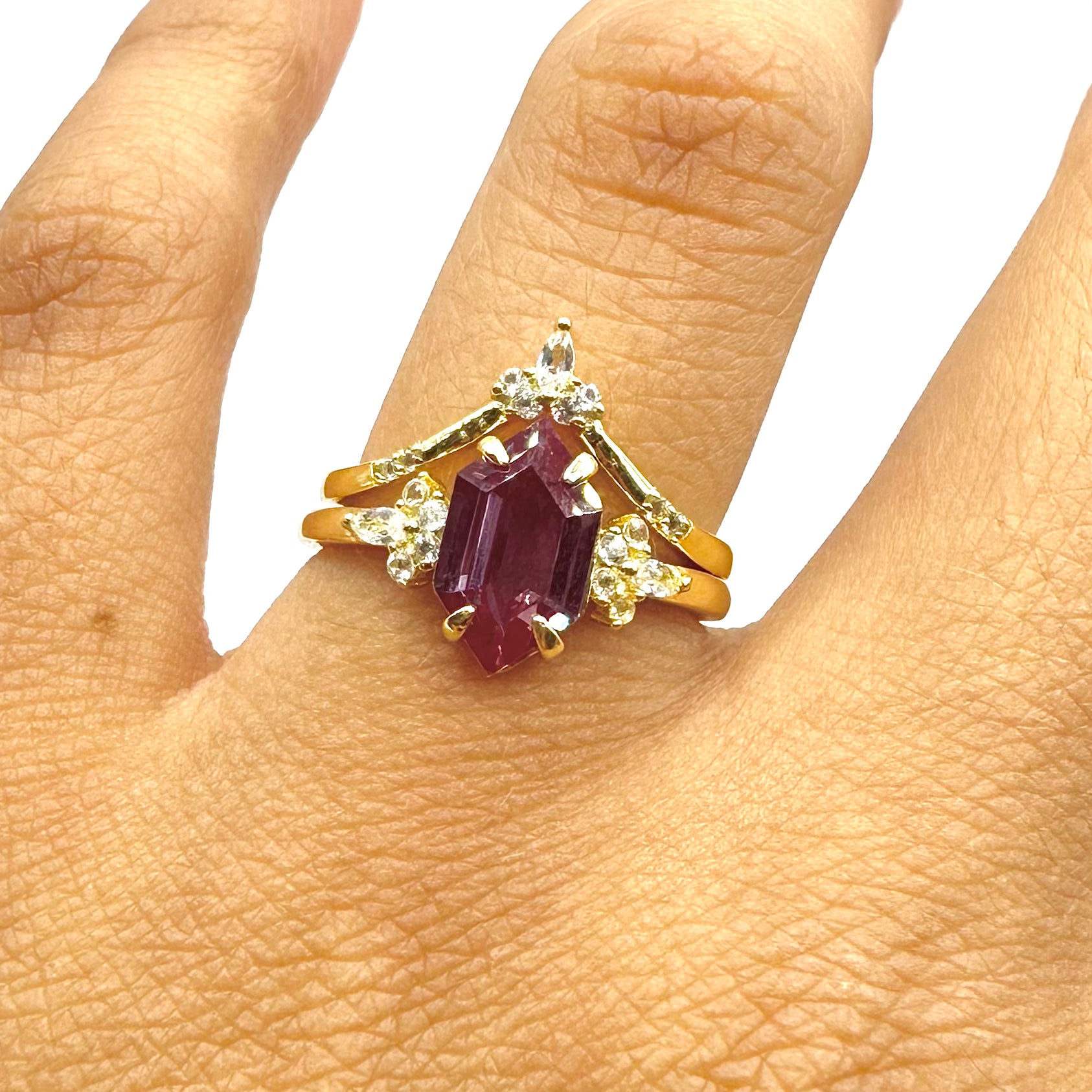 ANILLO TRES PUNTOS | BAÑO DE ORO 14K