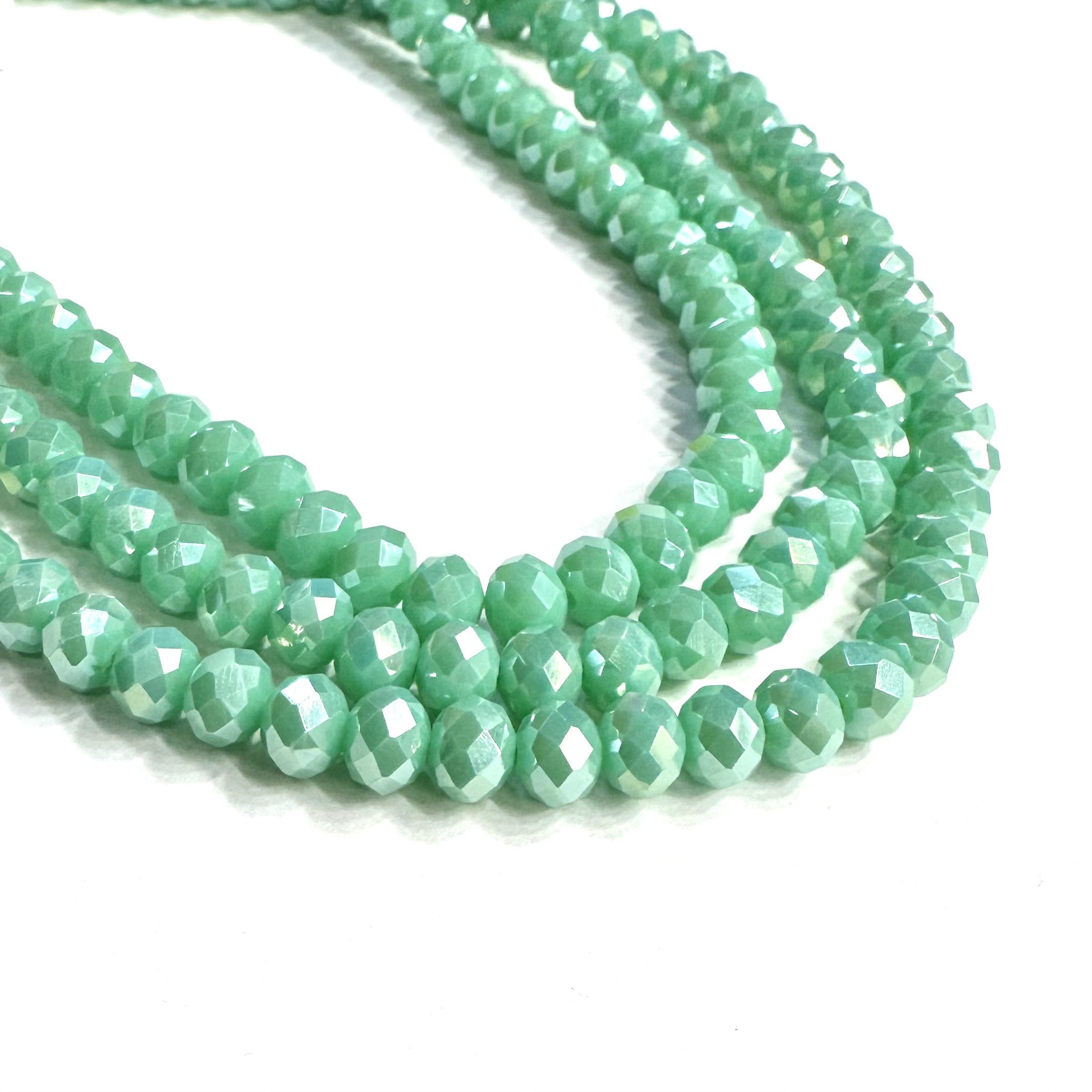 Cristal chato | 8 mm | VERDE TURQUESA OPALESCENTE TORNASOL (13-8G)