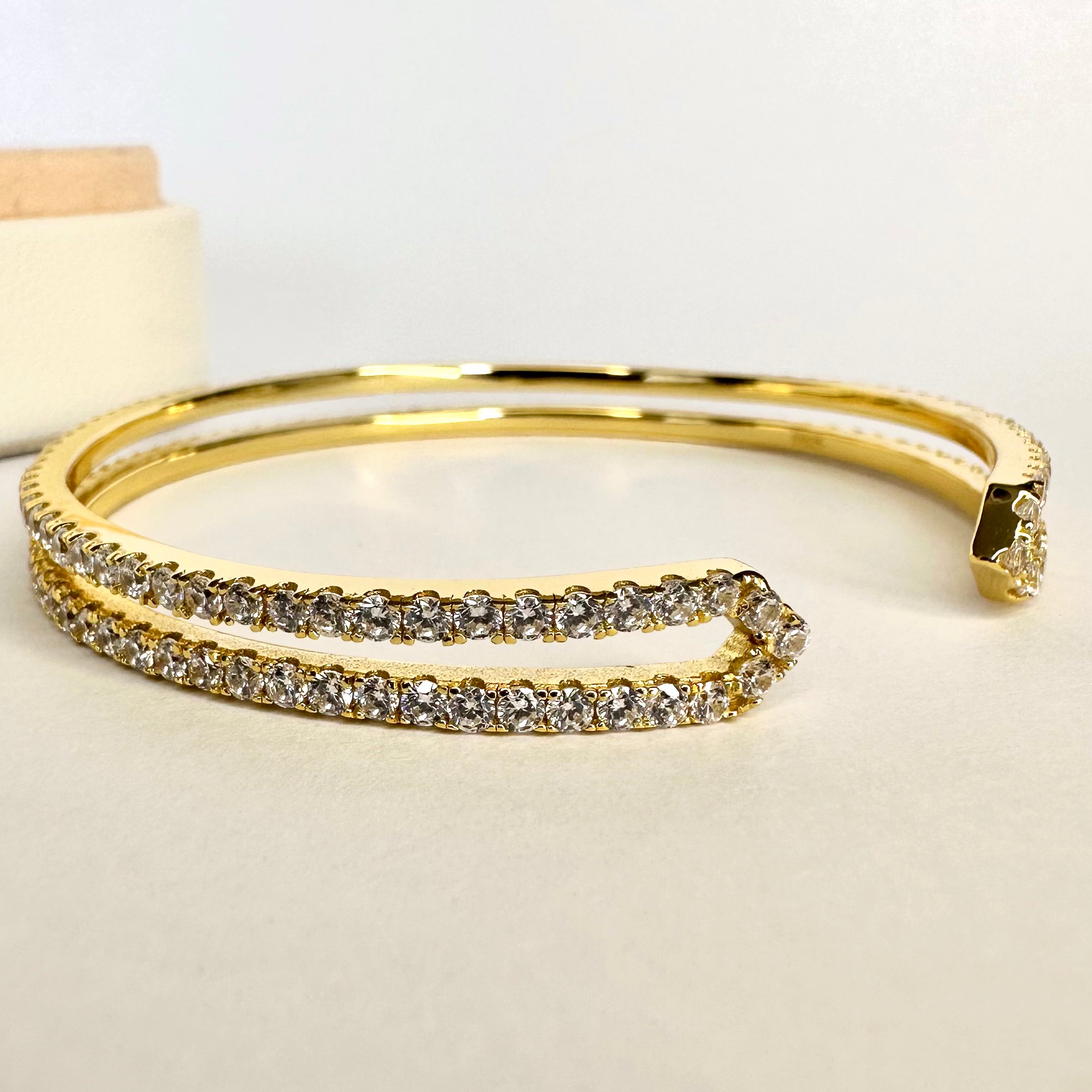 PULSERA DOS LINEAS | BAÑO DE ORO 14K | 16CM