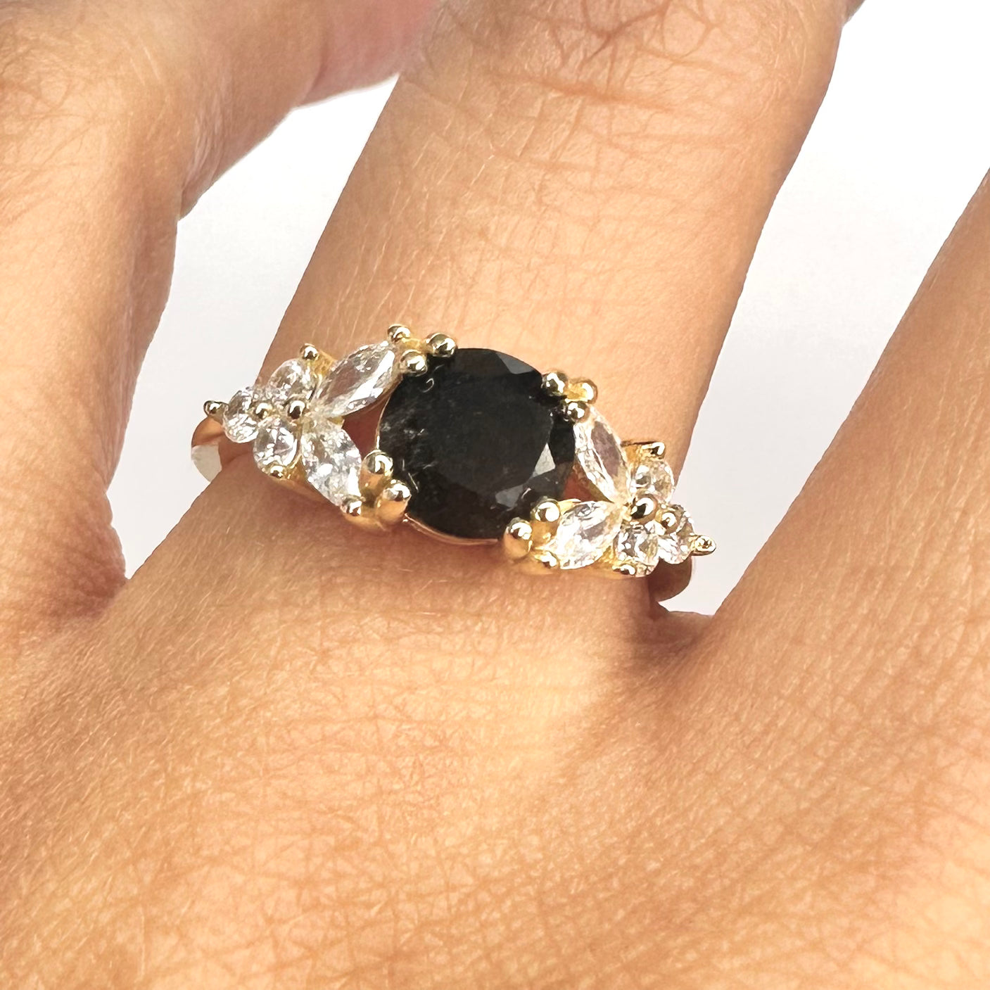 ANILLO “ALAS DEL ANGEL” | DIAMANTE HERKIMER | BAÑO DE ORO 14K