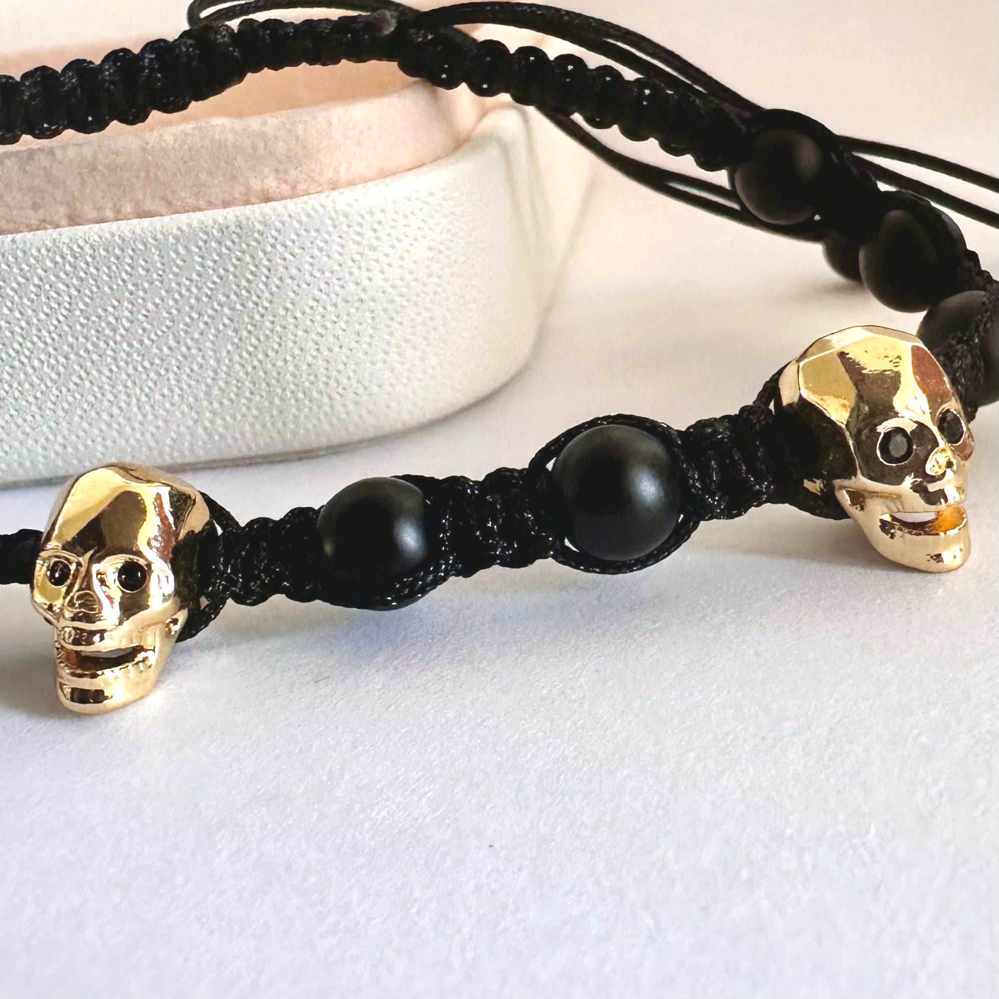 PULSERA HALLOWEEN | 2 CALAVERAS | ONIX MATTE