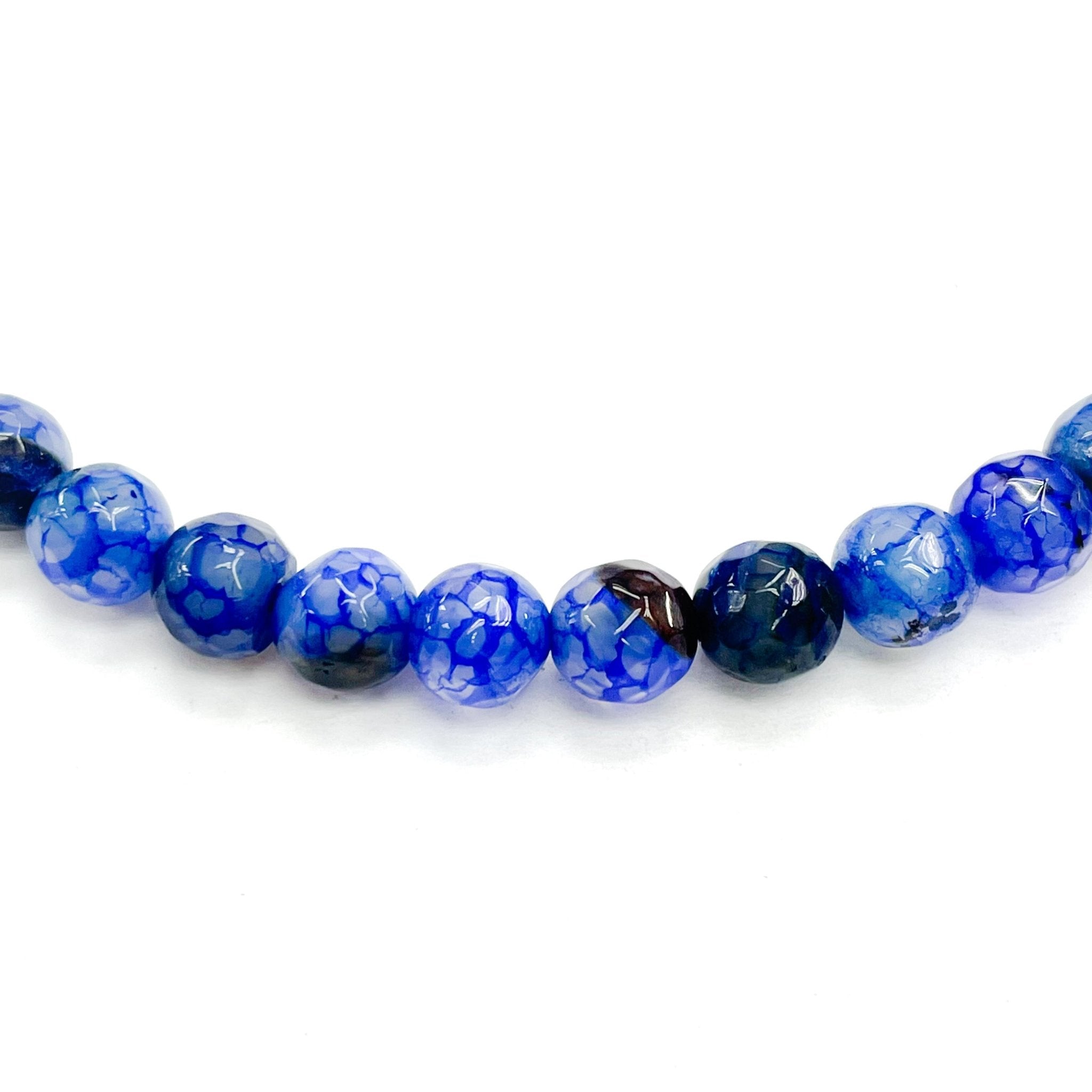 AGATA FACETADA | 6MM | AZUL CON VENAS