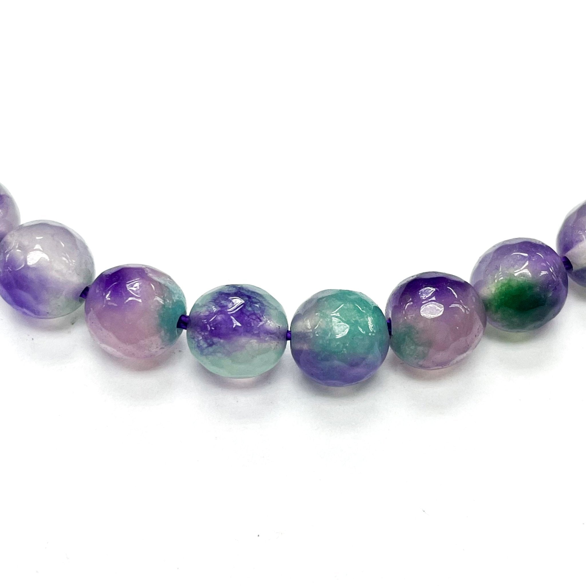 Agata Facetada | 8mm | Bicolor Turquesa Morado