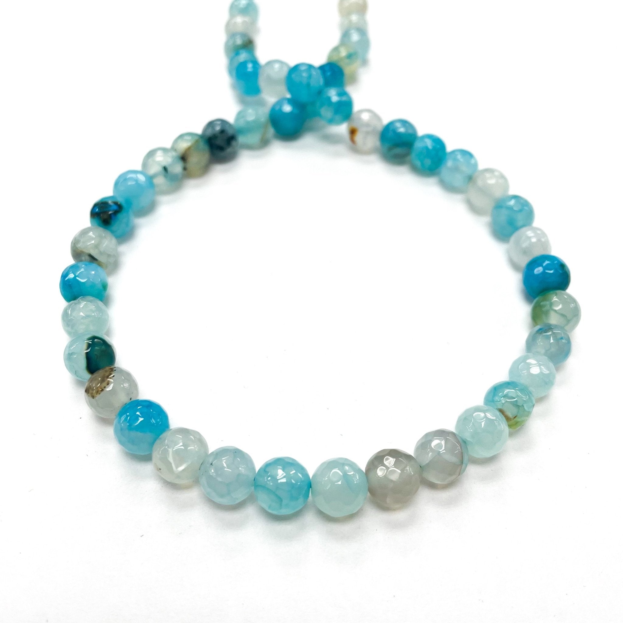 Agata Facetada | 8mm | Celeste claro Matizado (13-25B)