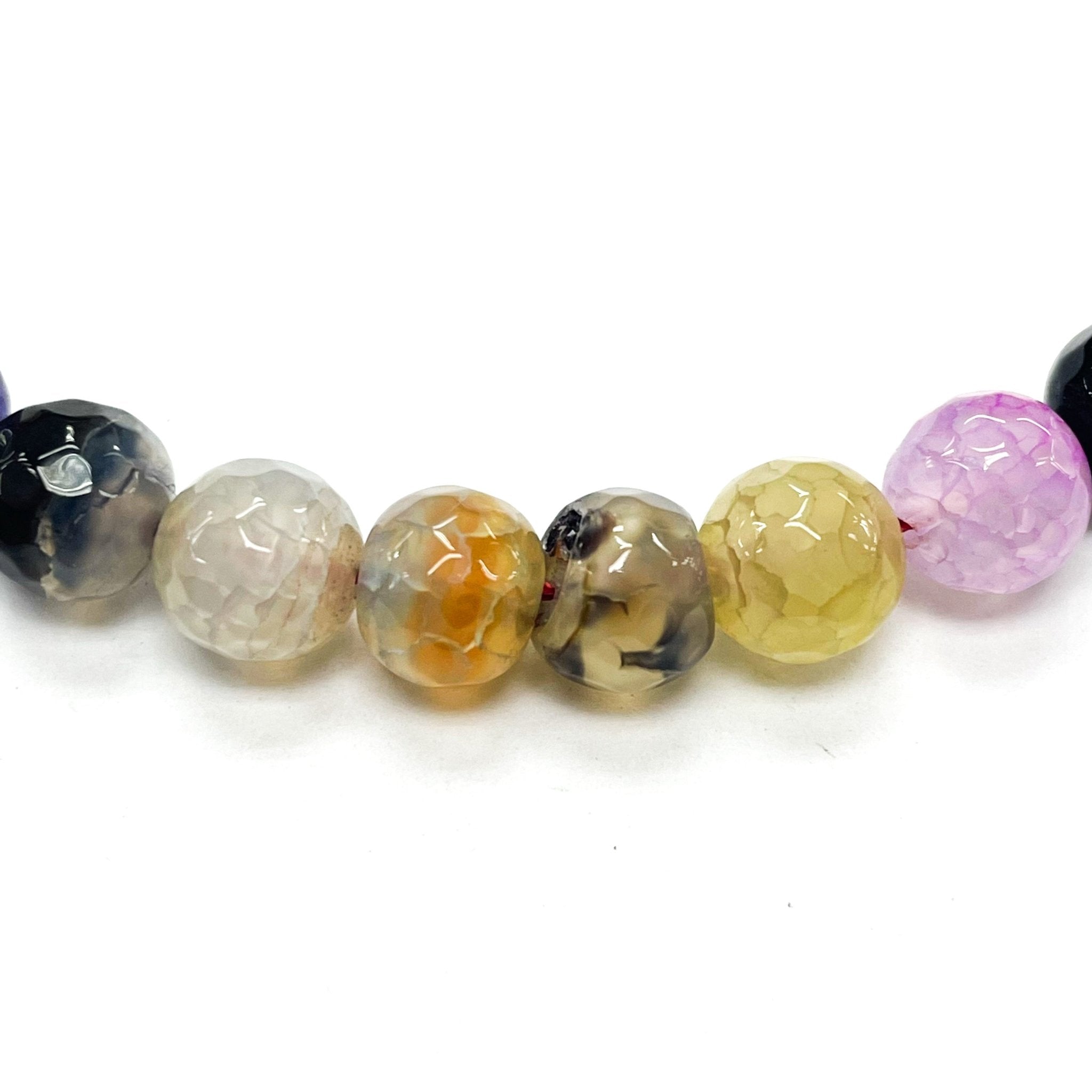 Agata Facetada | Multicolor Morado-Azul-Fucsia.