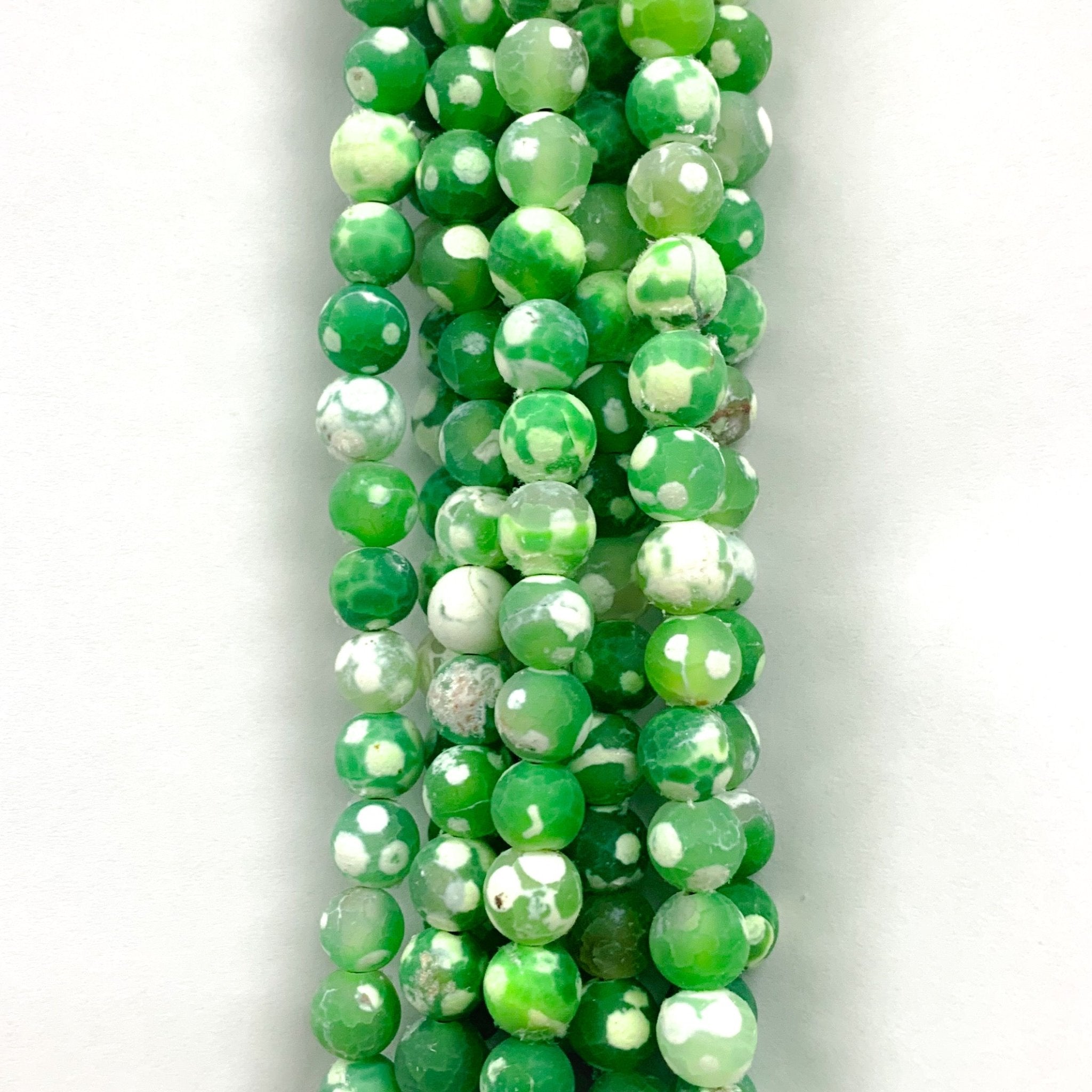 AGATA MATTE | 8MM | VERDE Y BLANCO