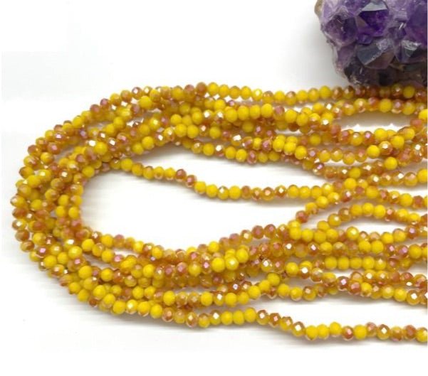 CRISTAL CHATO | 4MM | BICOLOR MATTE AMARILLO-NARANJA
