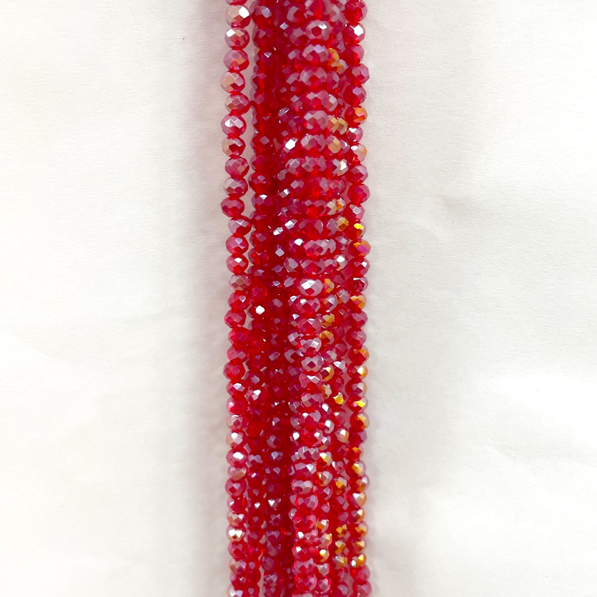 Cristal Chato | 4mm | Tornasol Rojo 3