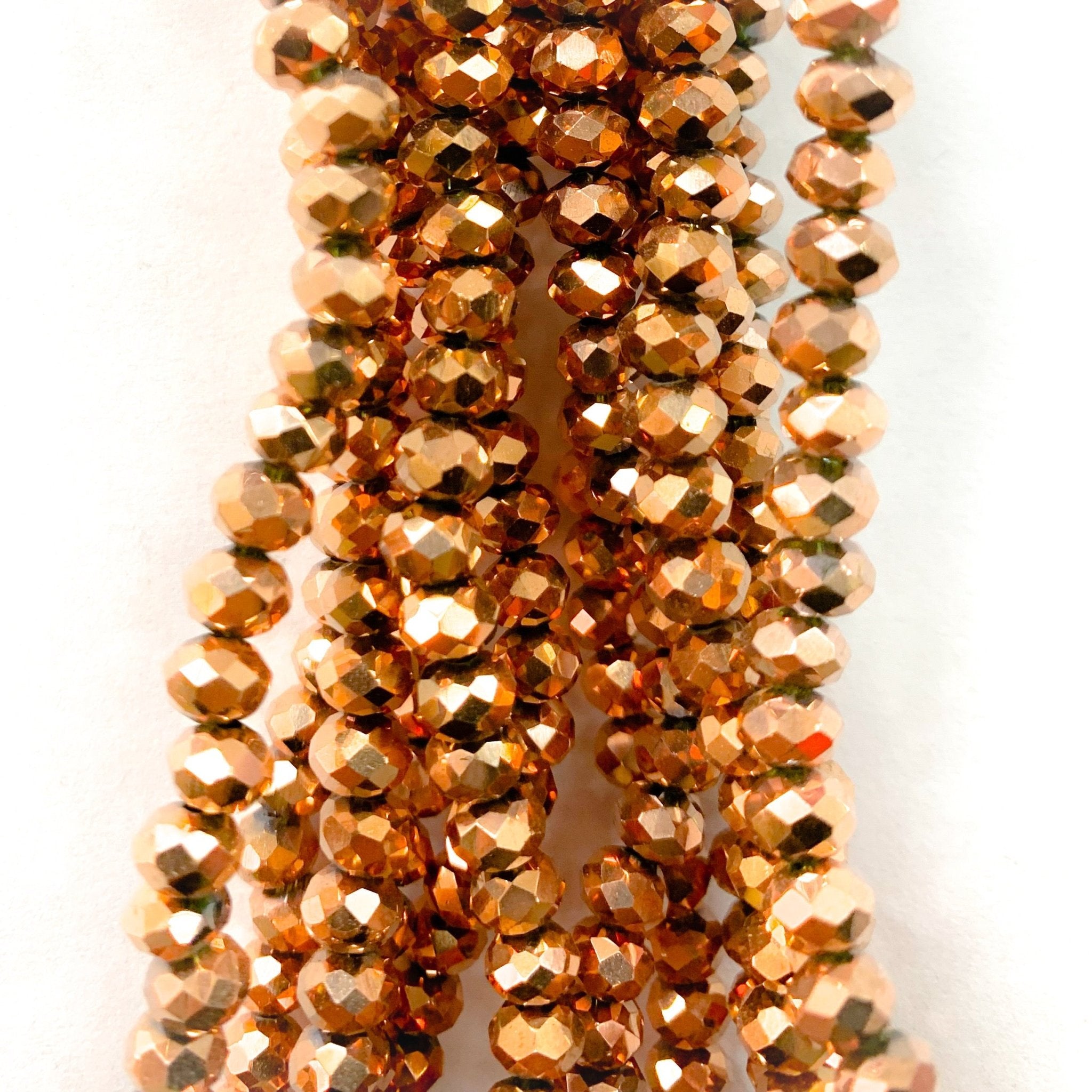 Cristal chato | 6 mm | Metal GoldRose 1