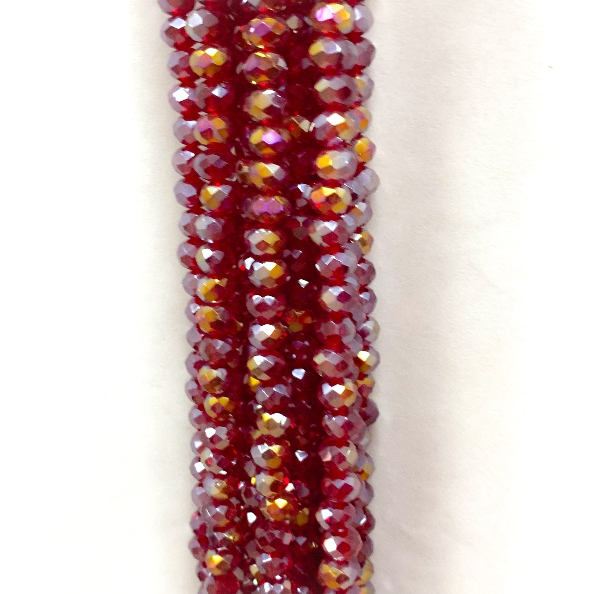 Cristal chato | 6 mm | Tornasol Rojo