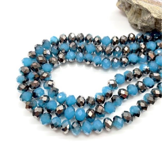 Cristal chato | 8 mm | Bicolor Matte Petroleo-Brown Dark (15-61Y)