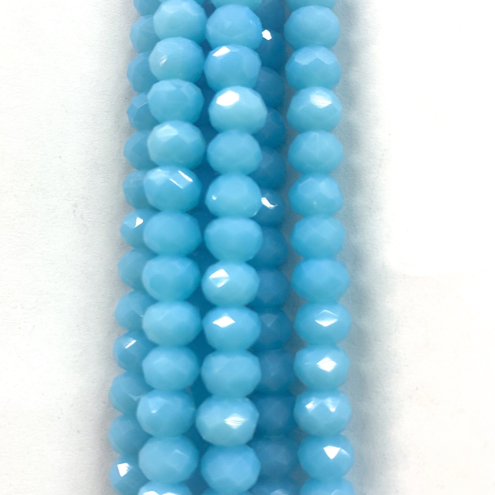 Cristal chato | 8 mm | Matte Celeste Opaco