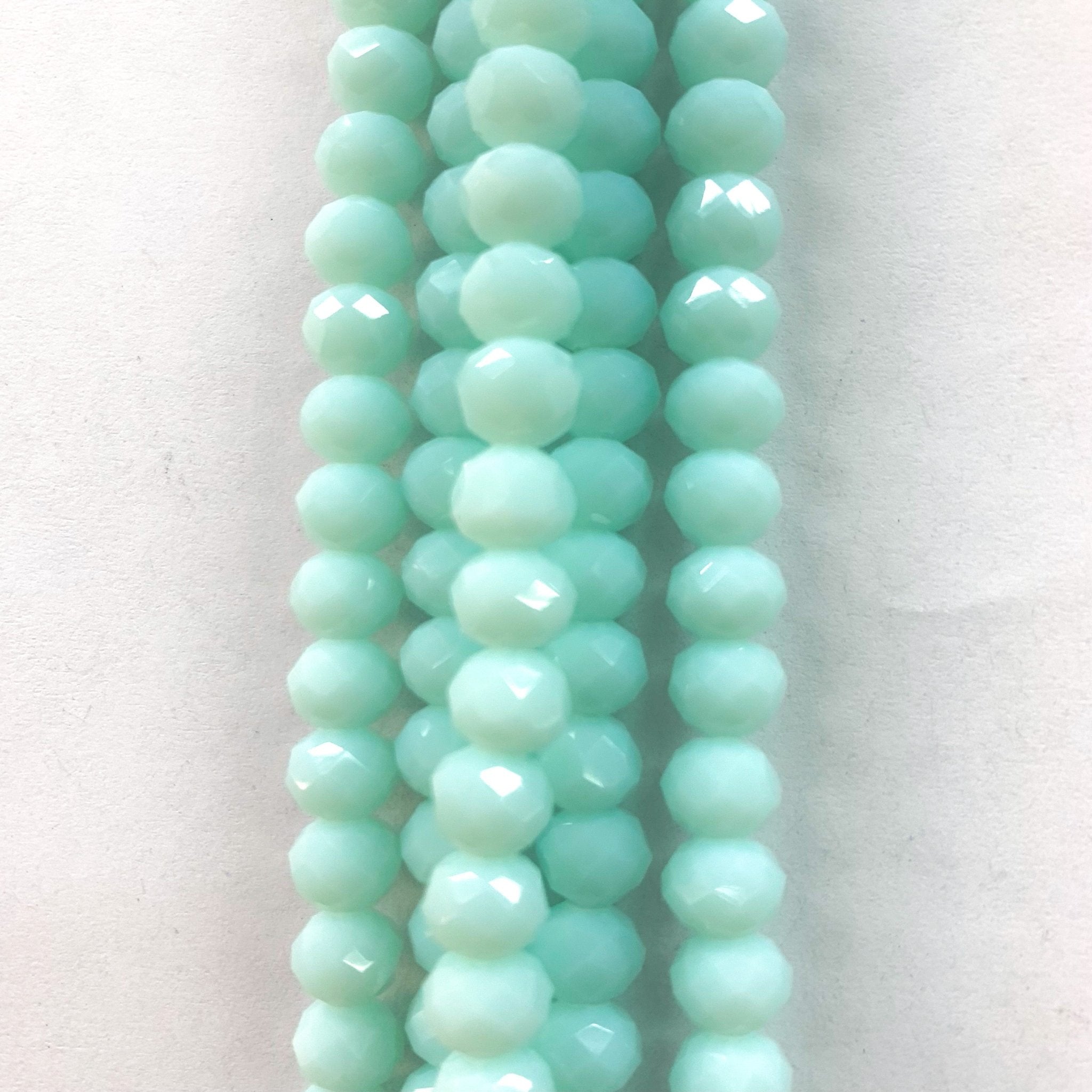 Cristal chato | 8 mm | Opalescente Verde agua