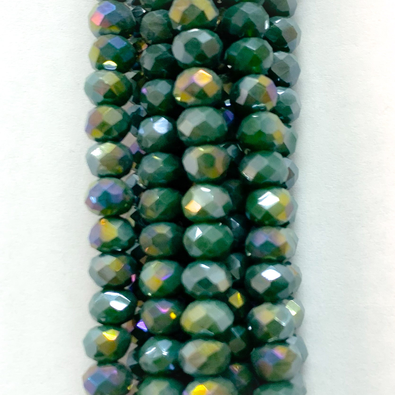 Cristal chato | 8 mm | Tornasol Verde Oscuro