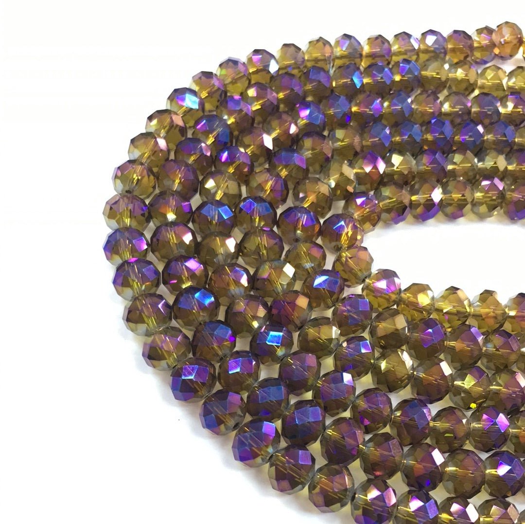 CRISTAL CHATO BICOLOR T OLIVA MORADO| 10MM