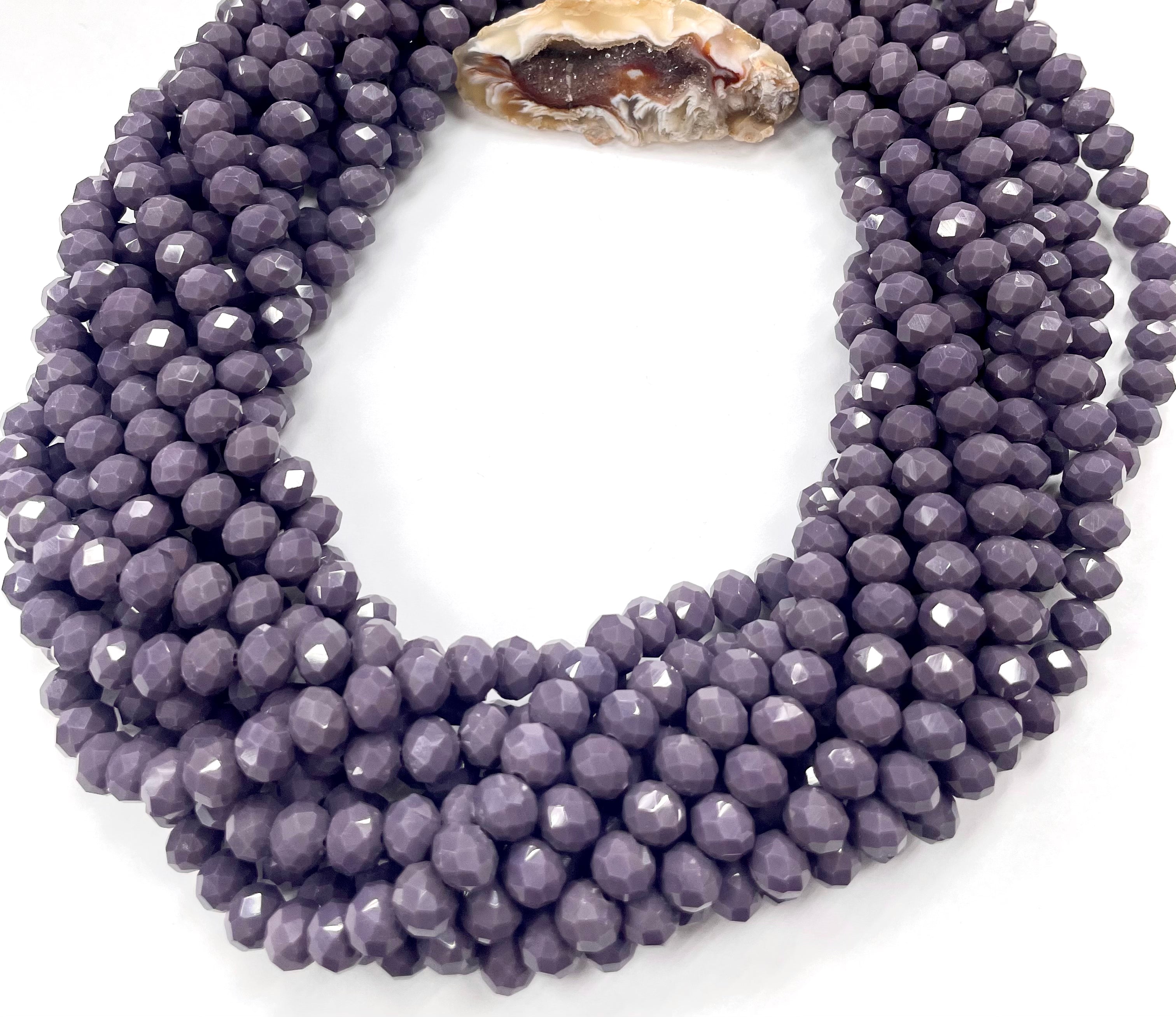 Cristal chato | 8 mm | Matte Lila Oscuro