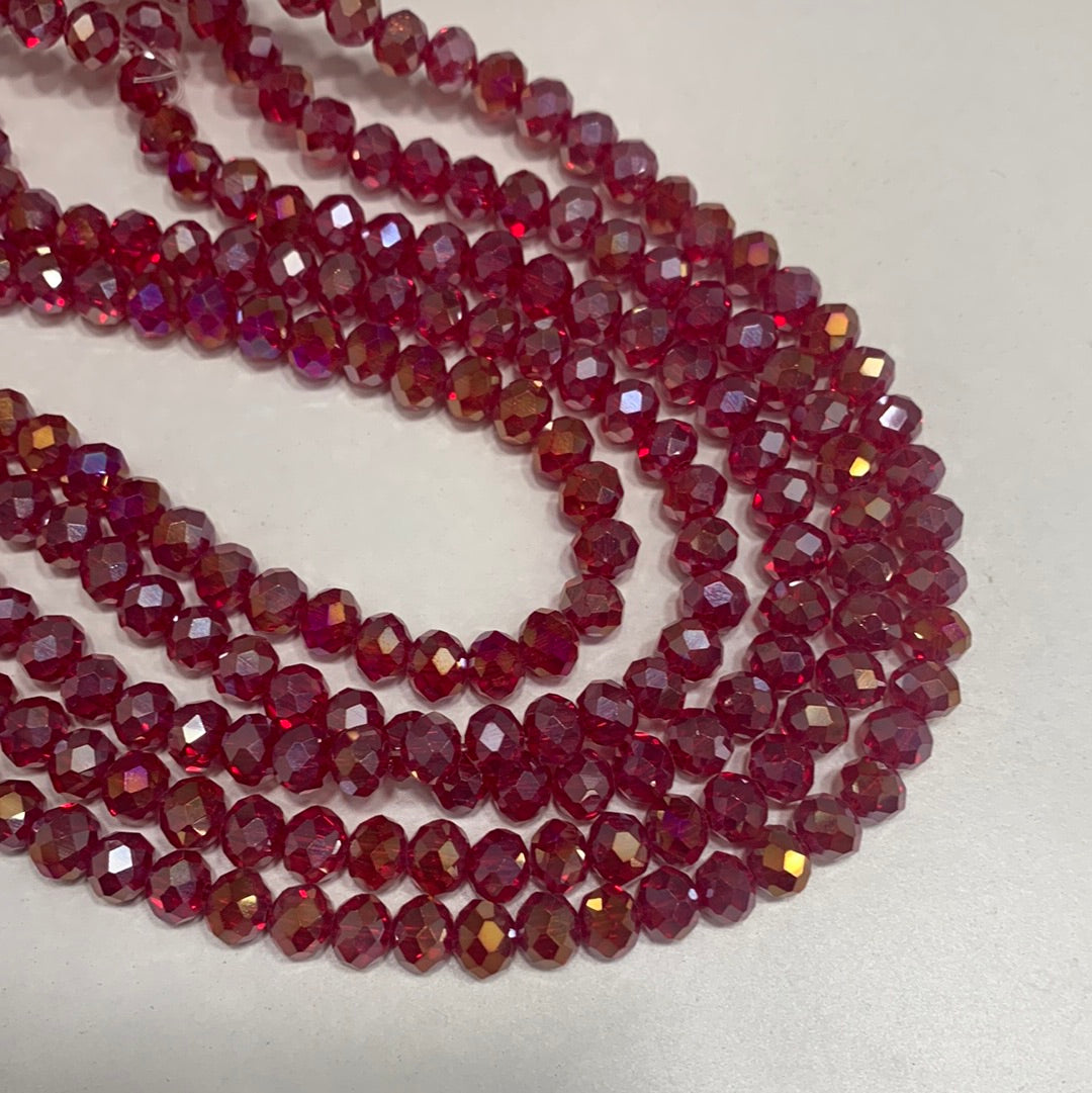 Cristal chato | 6 mm | ROJO TRASLUCIDO TORNASOL (4-7G)