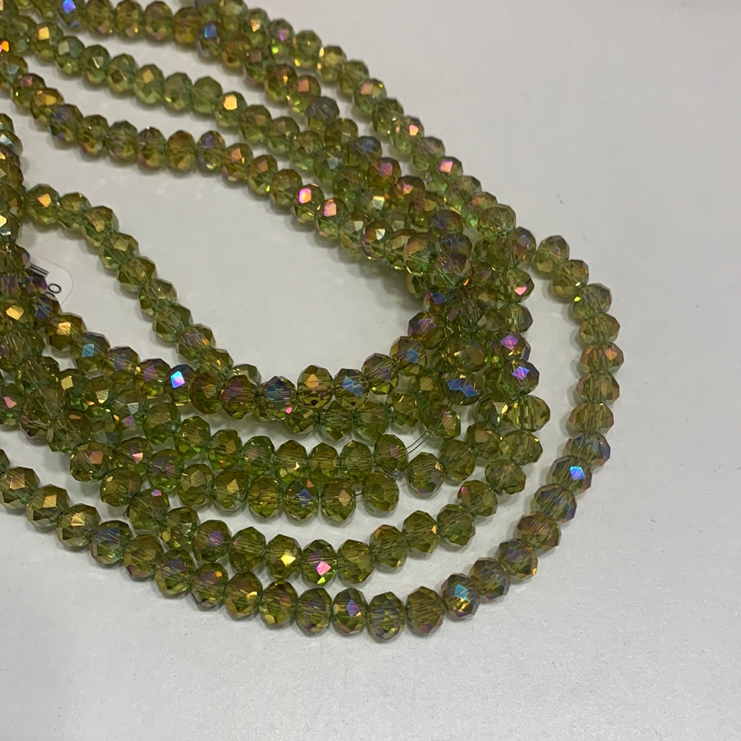 Cristal chato | 6 mm | Tornasol Verde Oliva Violeta 2 (4-6G)