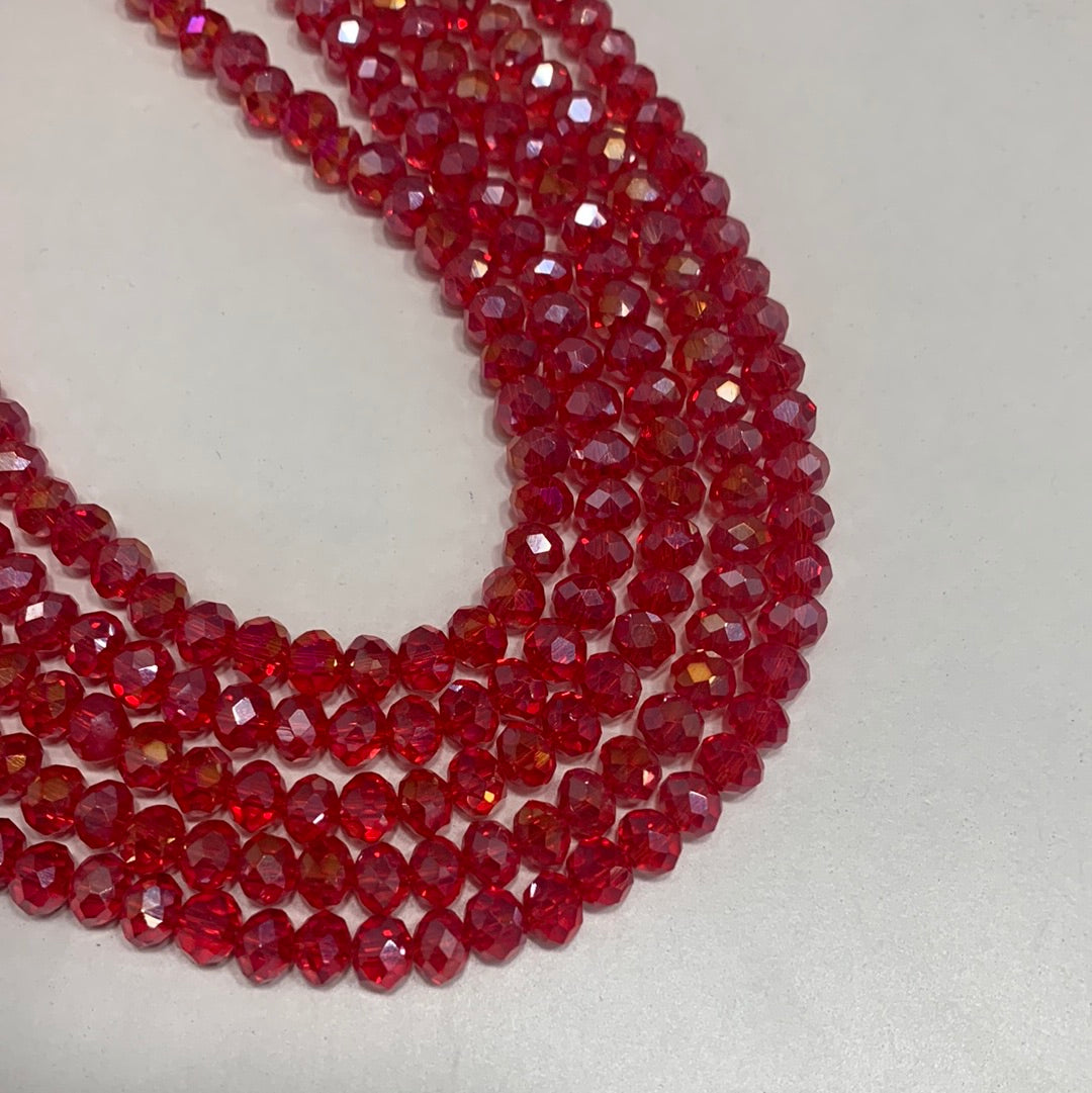 Cristal chato | 6 mm | Tornasol Rojo TRASLUCIDO 4 (4-8G)