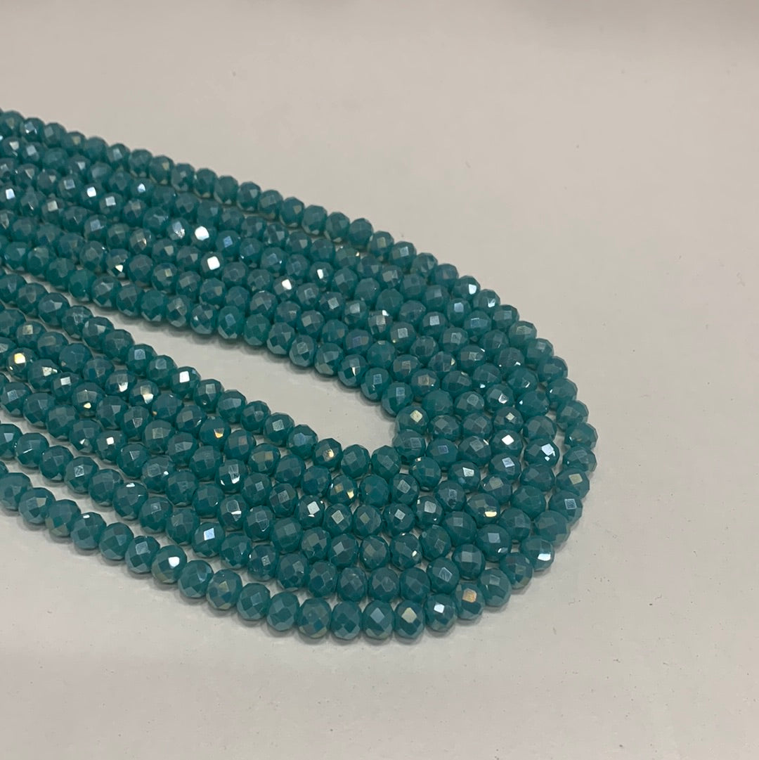 Cristal chato | 6 mm | Tornasol Celeste Turquesa