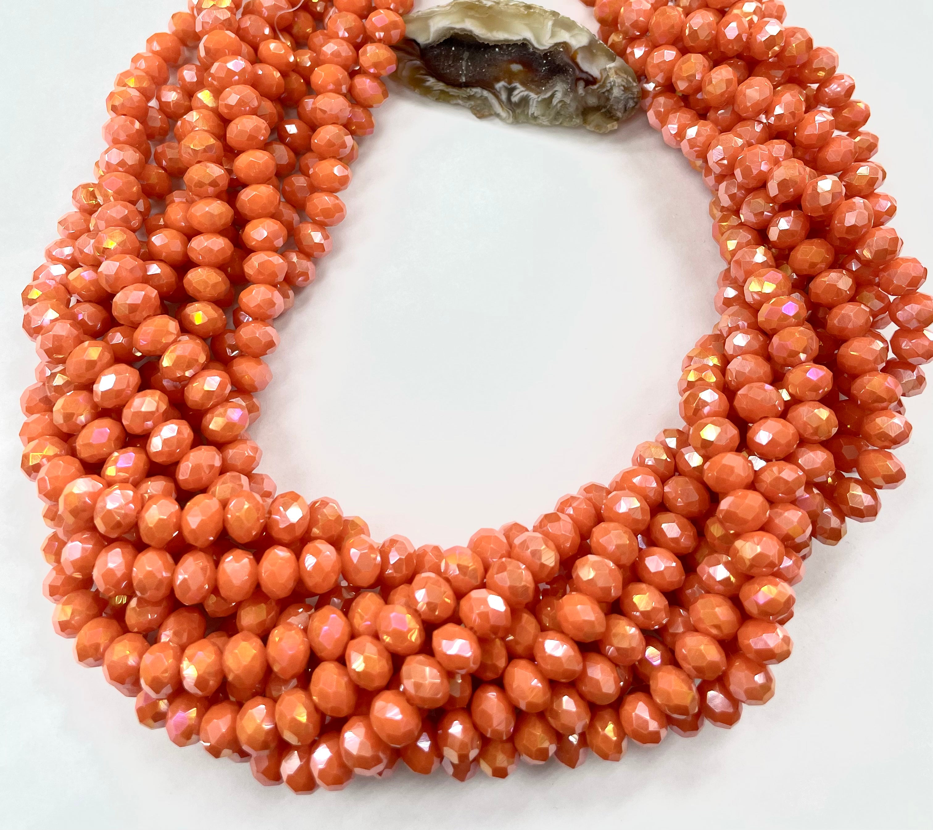 Cristal chato | 8 mm | Tornasol Matte Naranja